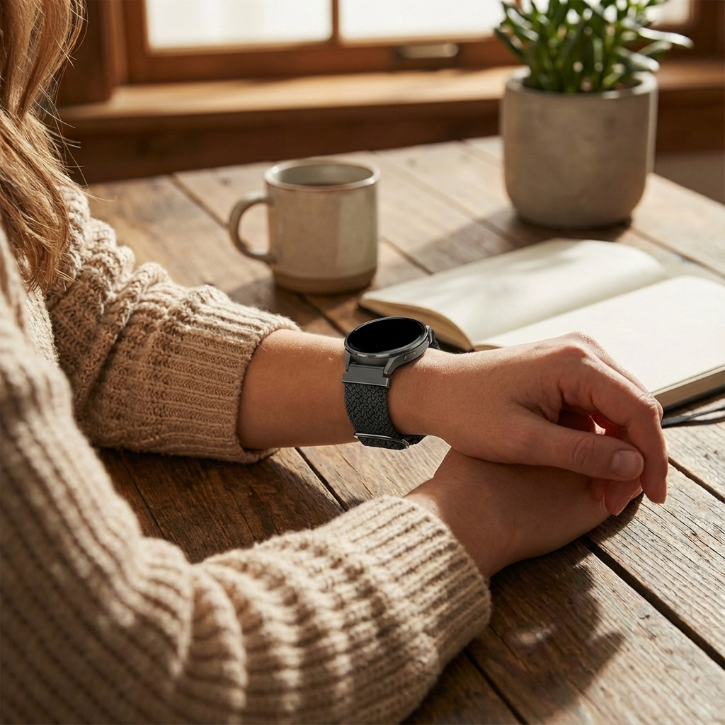 Bandz Bracelet tressé réglable Garmin Forerunner 265s (noir)