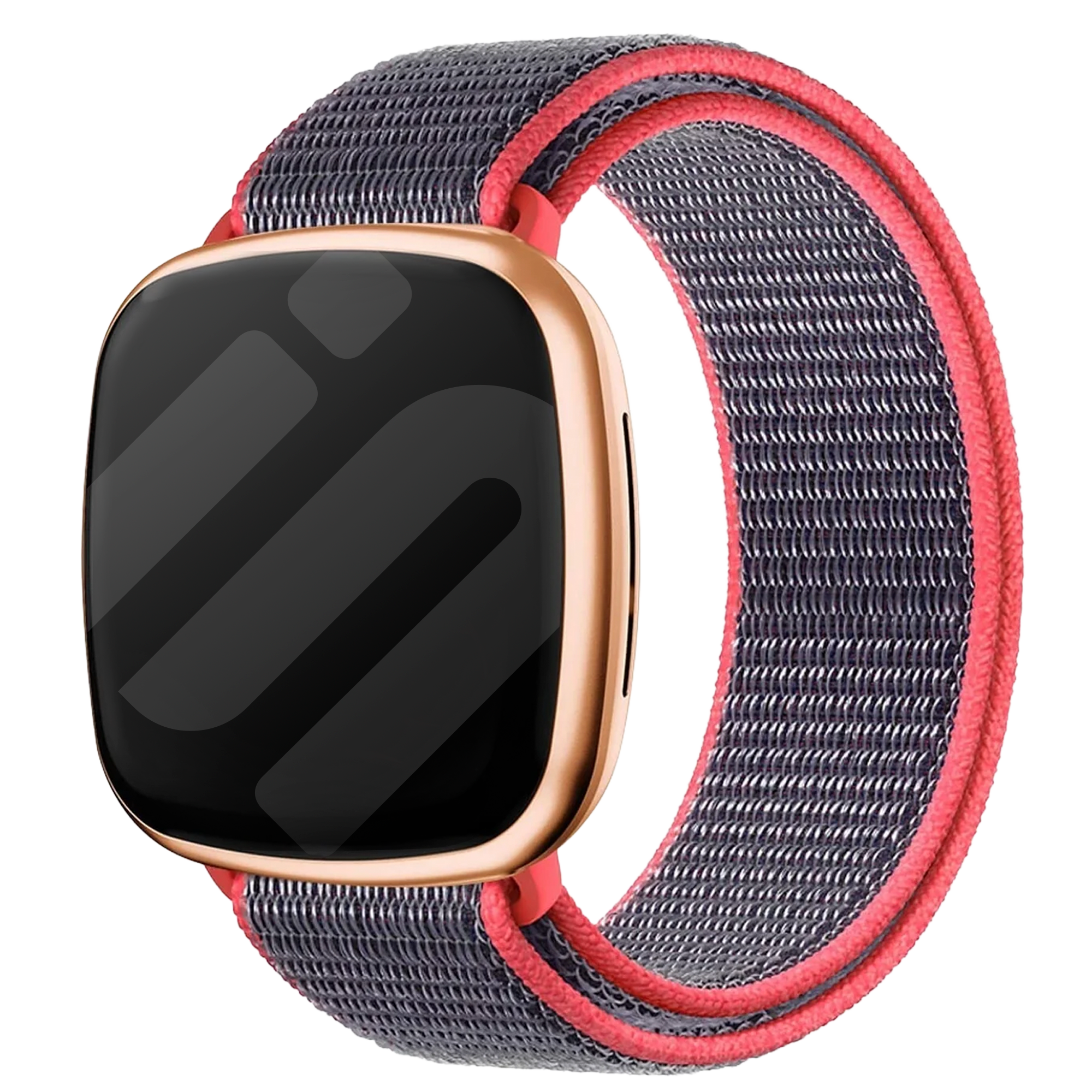 Bracelet nylon Fitbit Versa 3 (rose et gris)