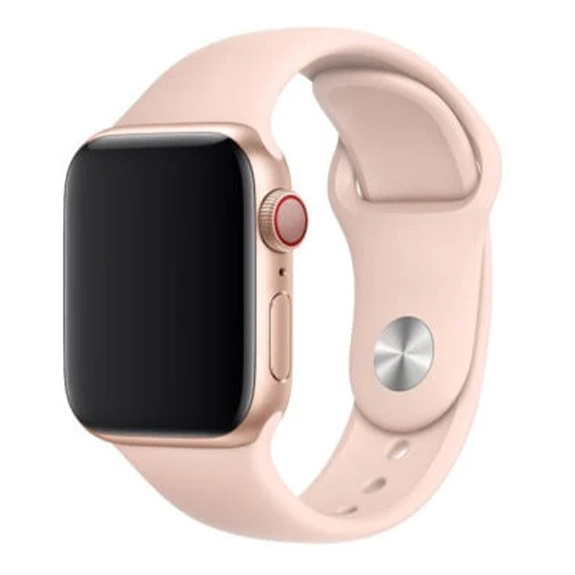 Bracelet silicone Apple Watch (rose clair)