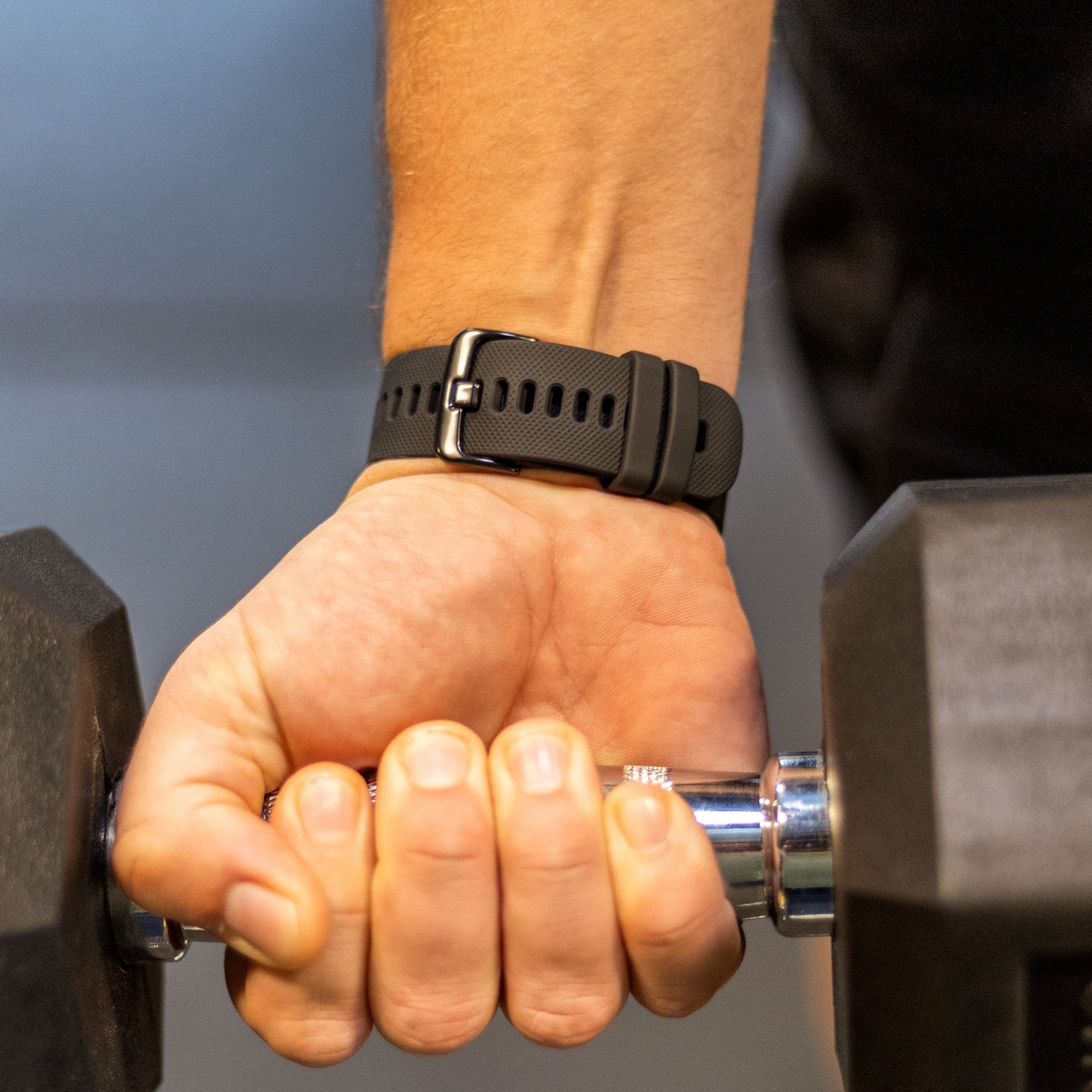 Bracelet silicone luxe Fossil Gen 6 44mm (noir)