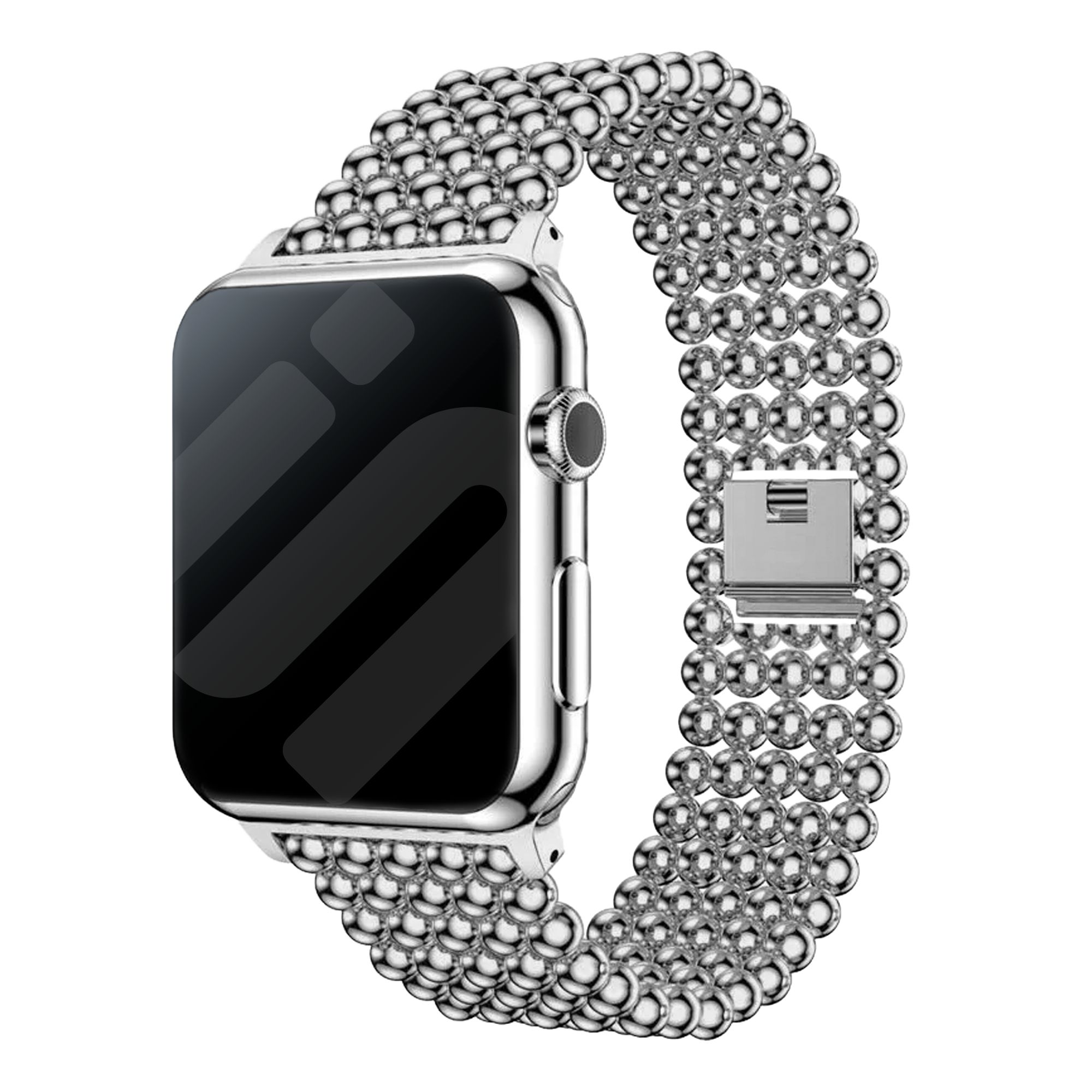 Bracelet perles acier Apple Watch (argent)