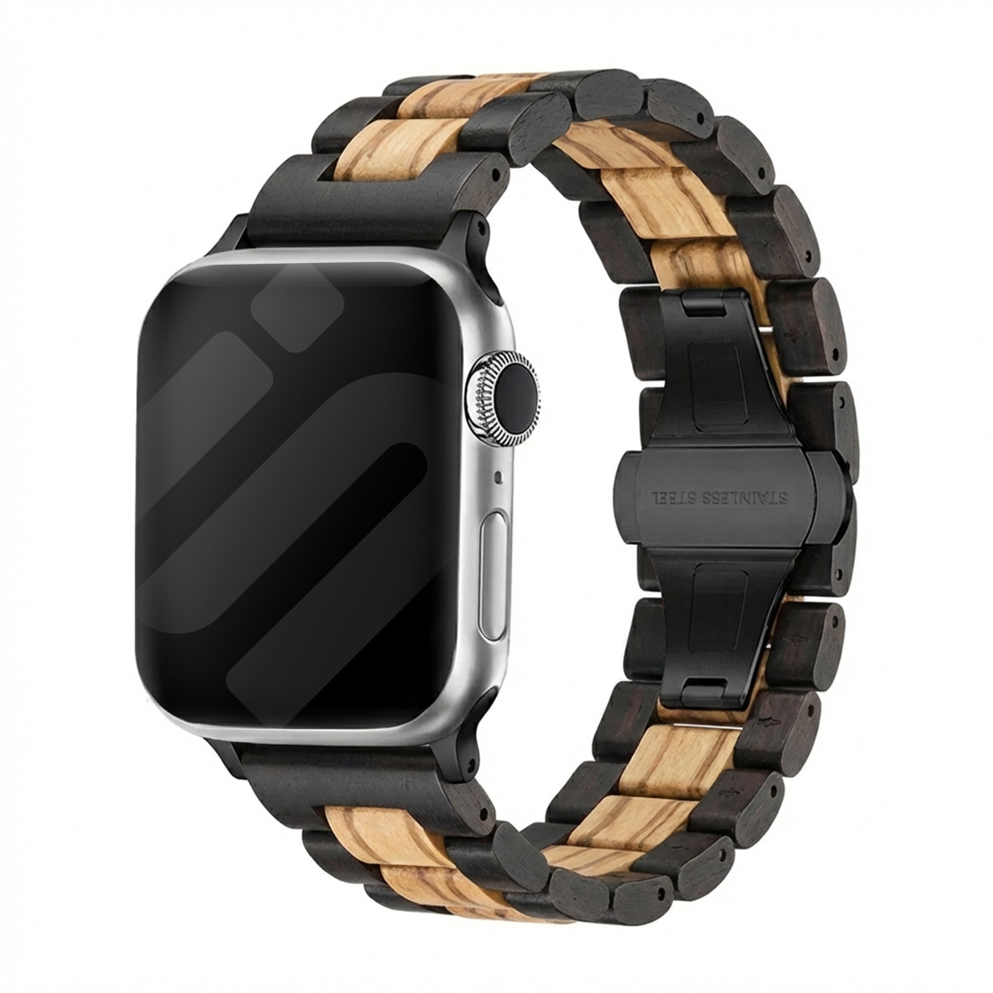 Bracelet bois Apple Watch (noir/bruin)