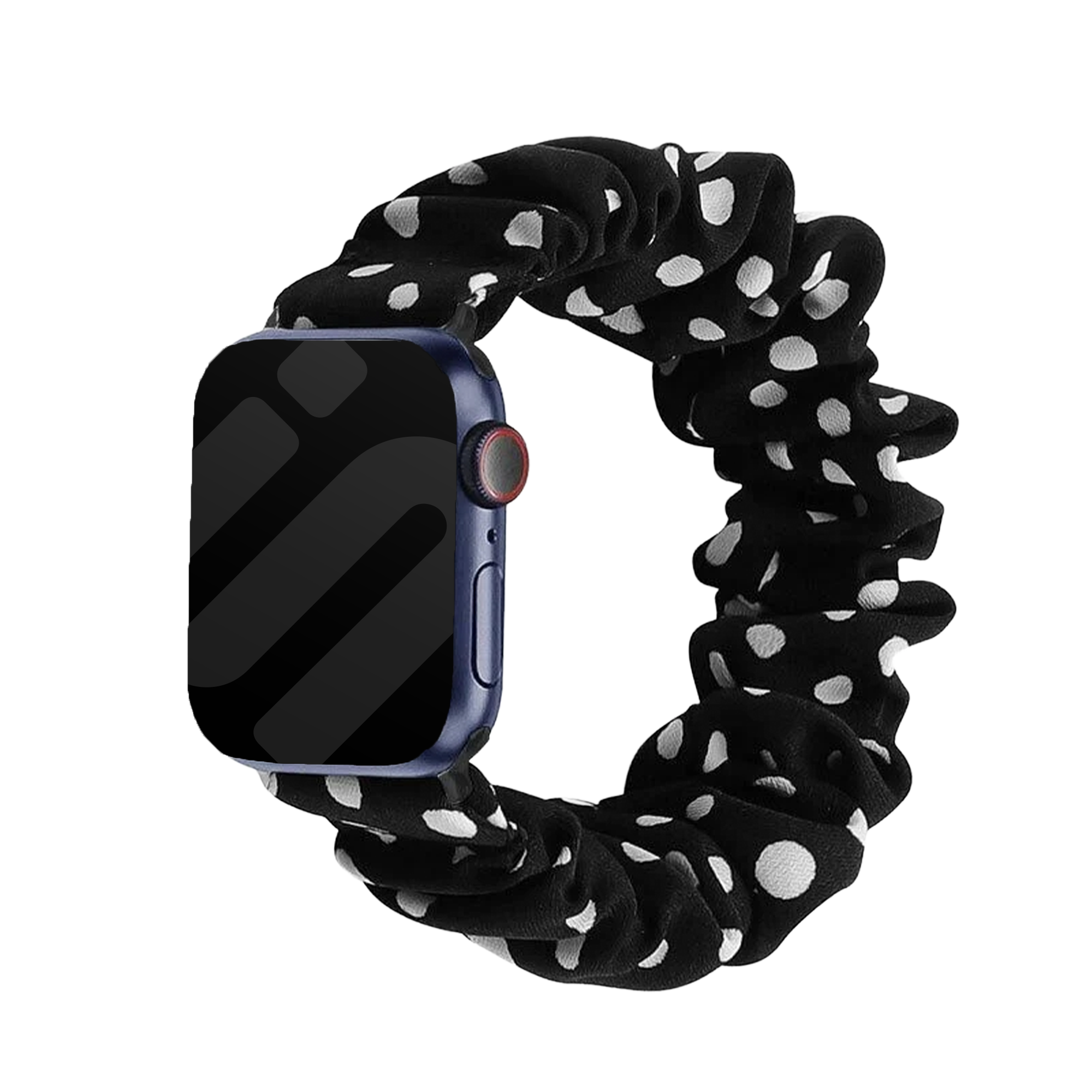 Bracelet chouchou Apple Watch (noir à pois)