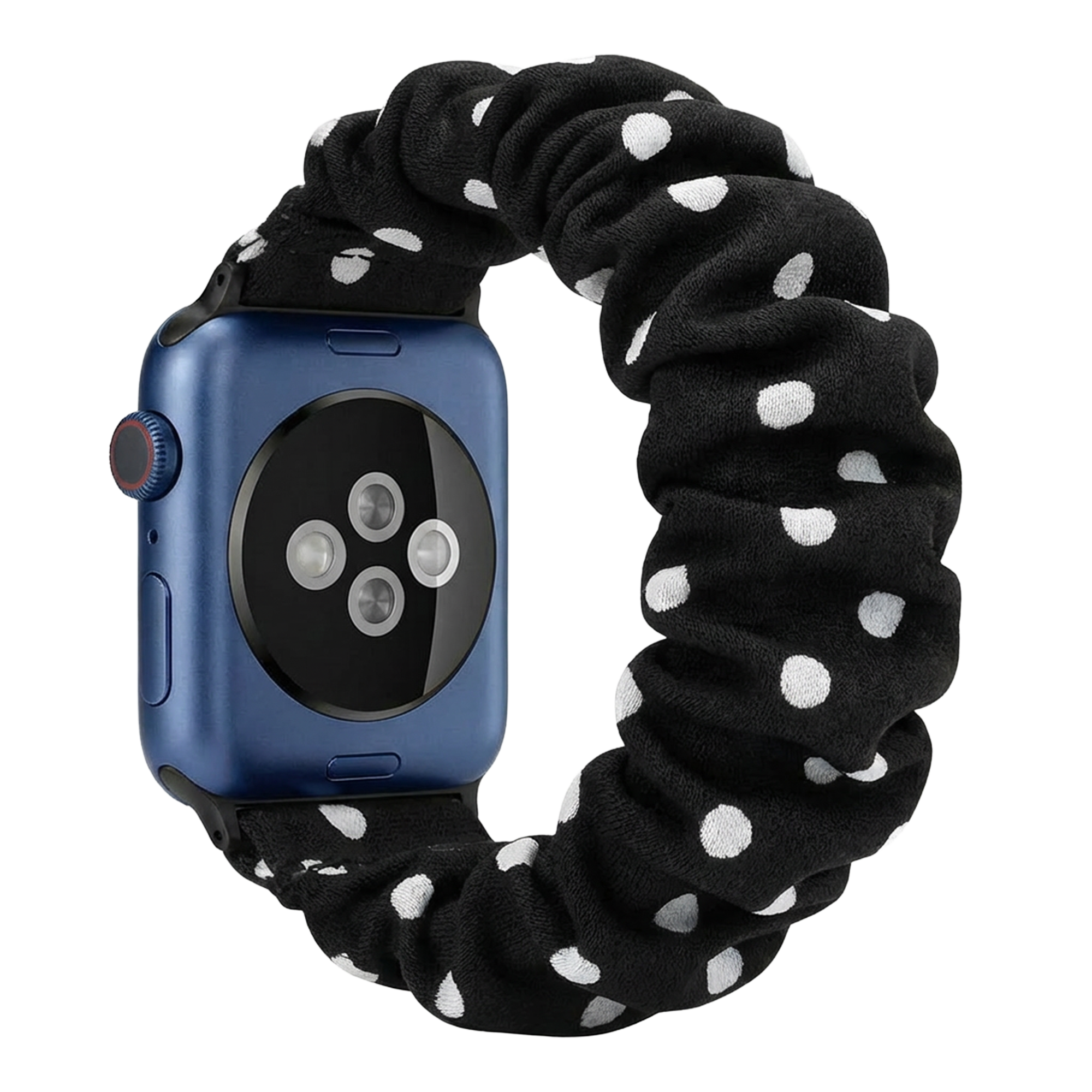 Bracelet chouchou Apple Watch (noir à pois)