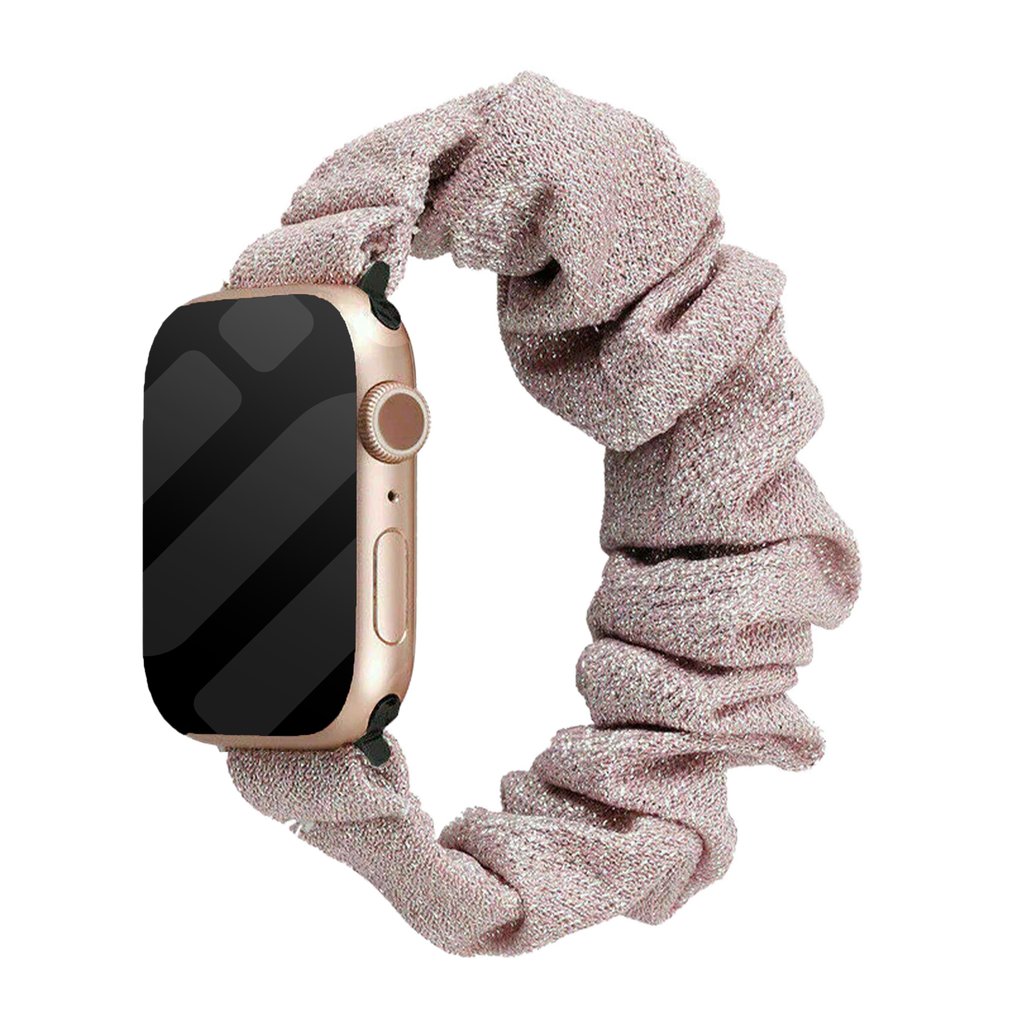 Bracelet Apple Watch chouchou elastique (rose brillant)
