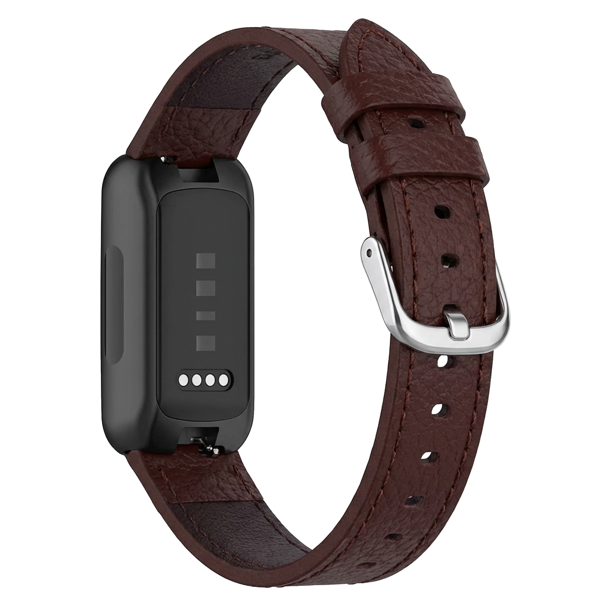 Bracelet cuir Fitbit Inspire 3 (marron foncé)