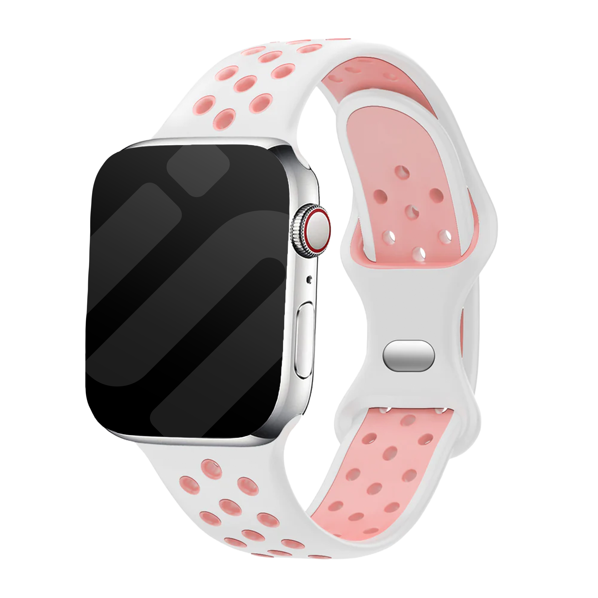 Bracelet Apple Watch sport (blanc/rose)