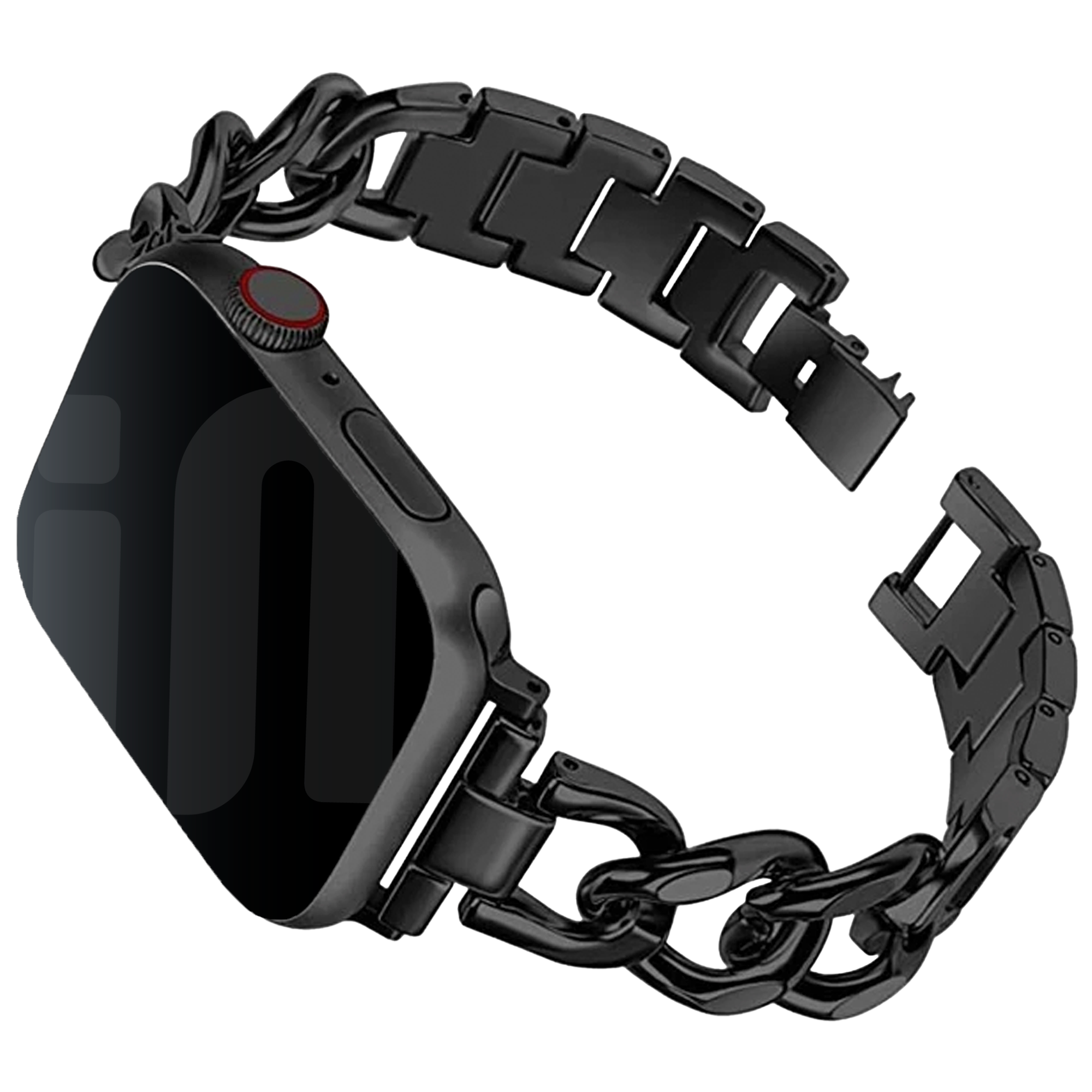 Bracelet chaîne acier Apple Watch (noir)