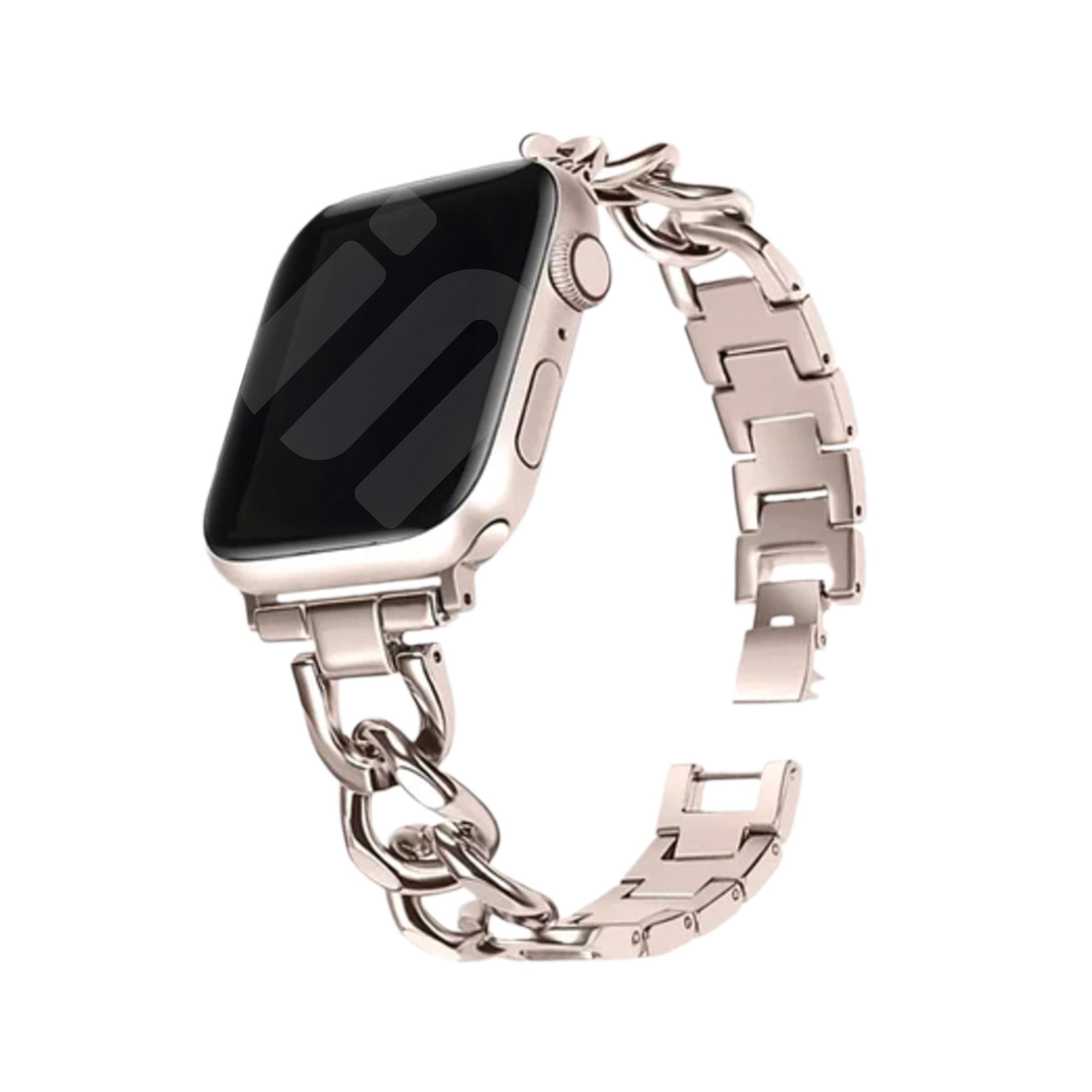 Bracelet chaîne acier Apple Watch (lumiére stellaire)