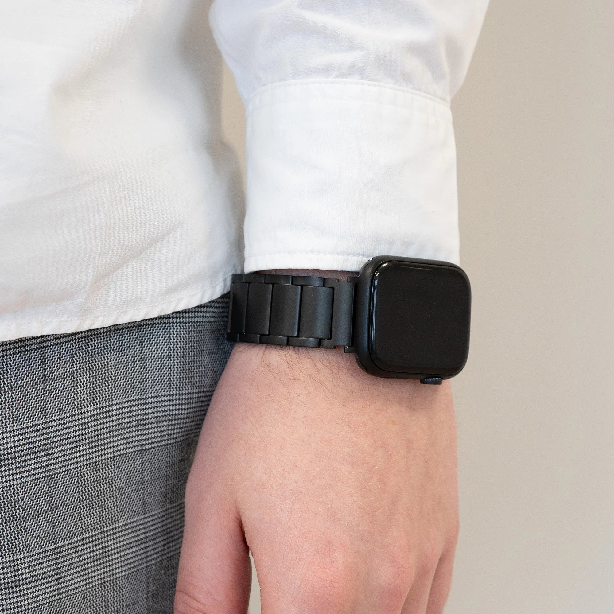 Bandz Bracelet à maillons titane Apple Watch (noir)