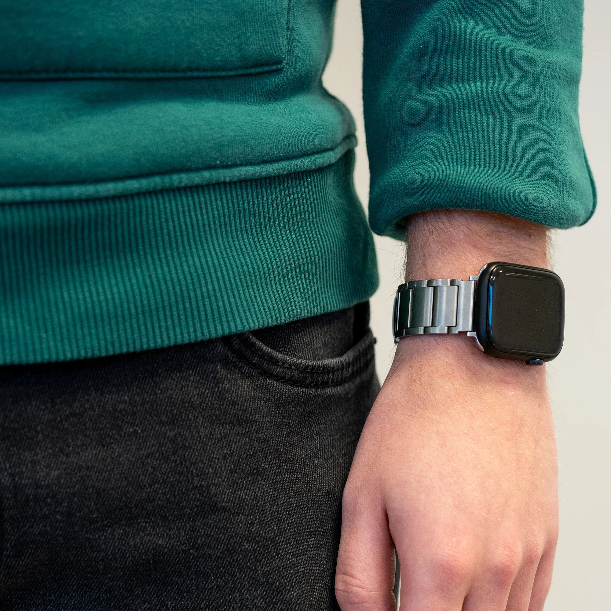 Bandz Bracelet à maillons titane Apple Watch (argent)