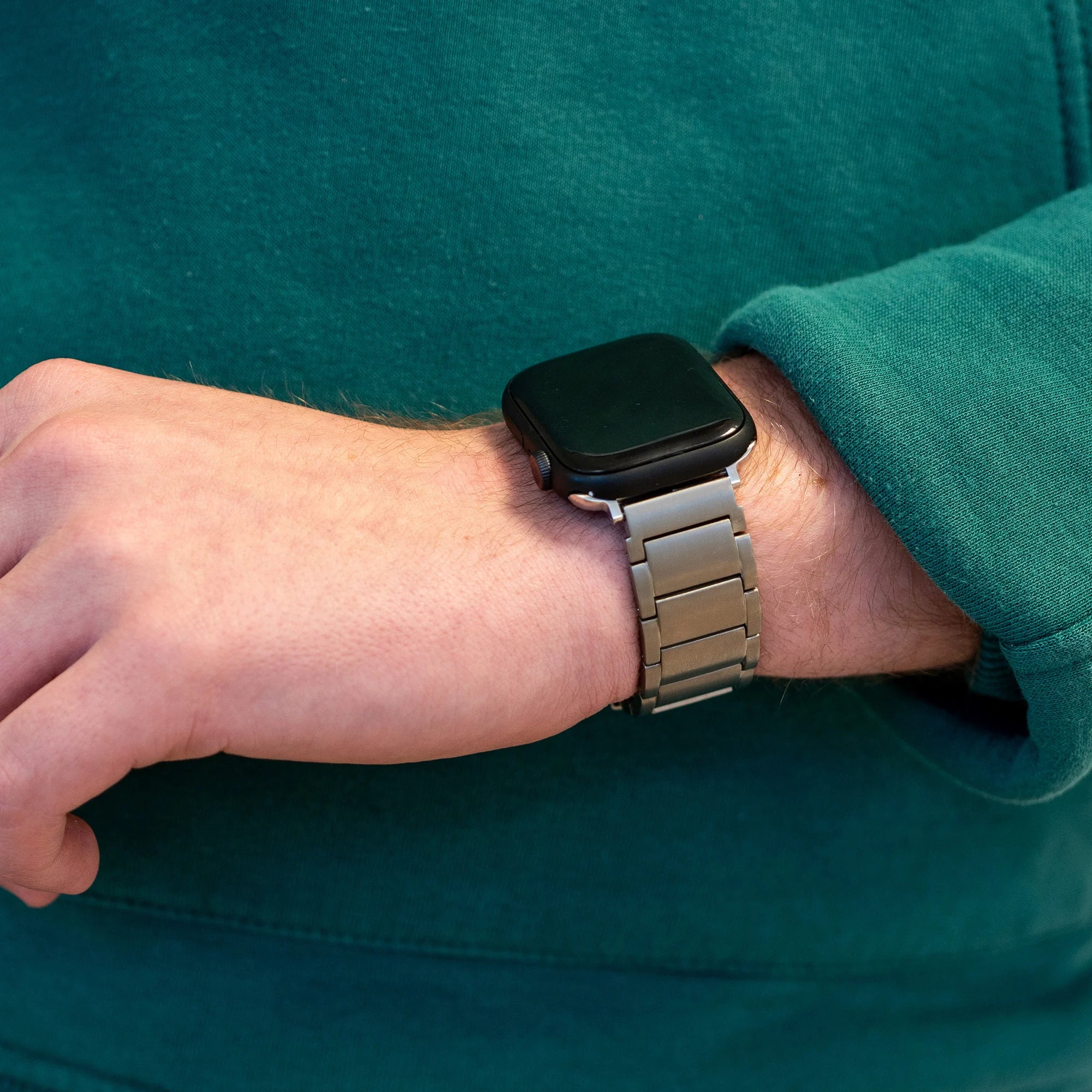 Bandz Bracelet à maillons titane Apple Watch (argent)