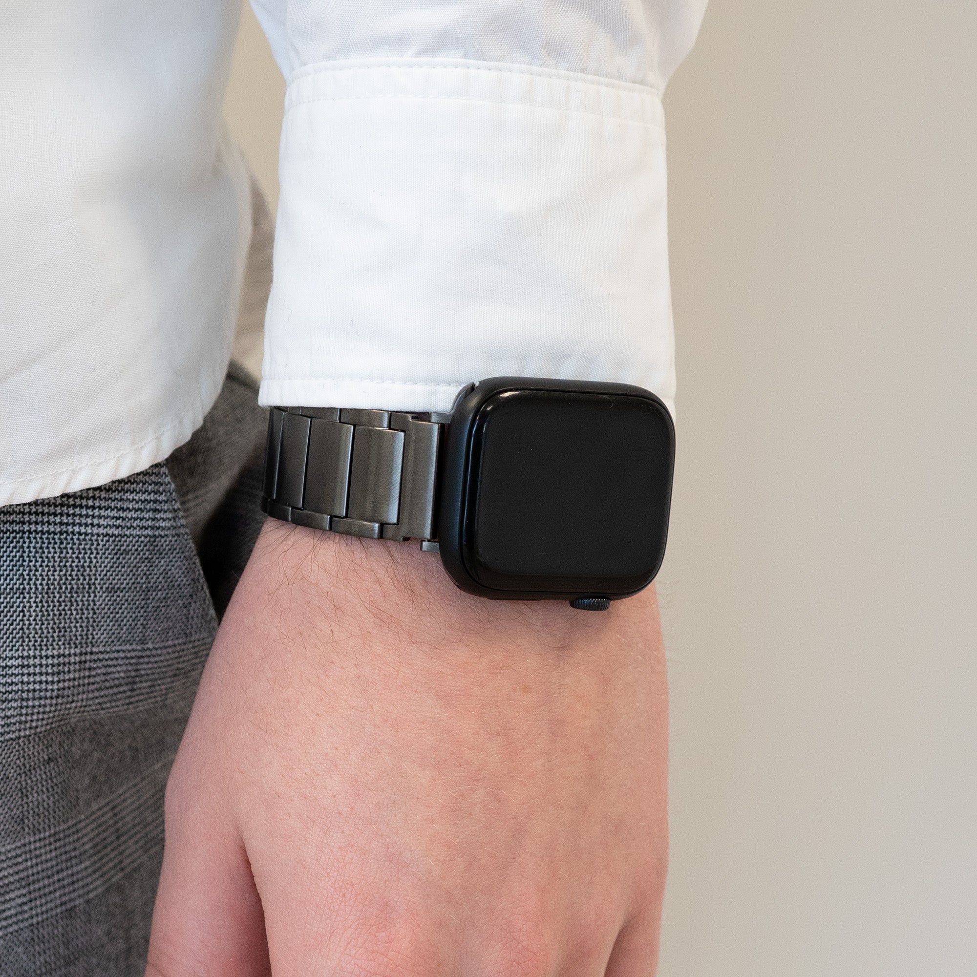 Bandz Bracelet à maillons titane Apple Watch (graphite)