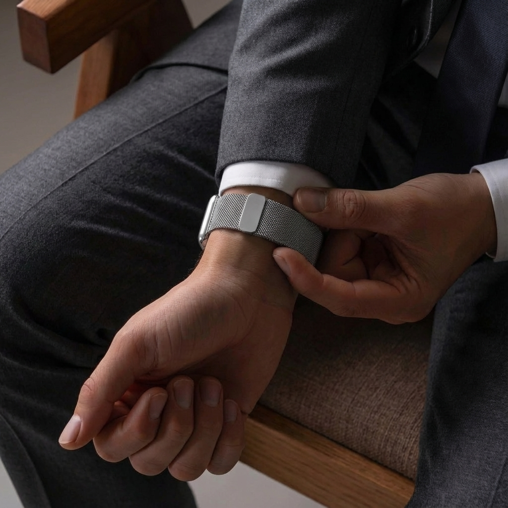 Bandz Apple Watch Milanese Loop Strap (Silver)