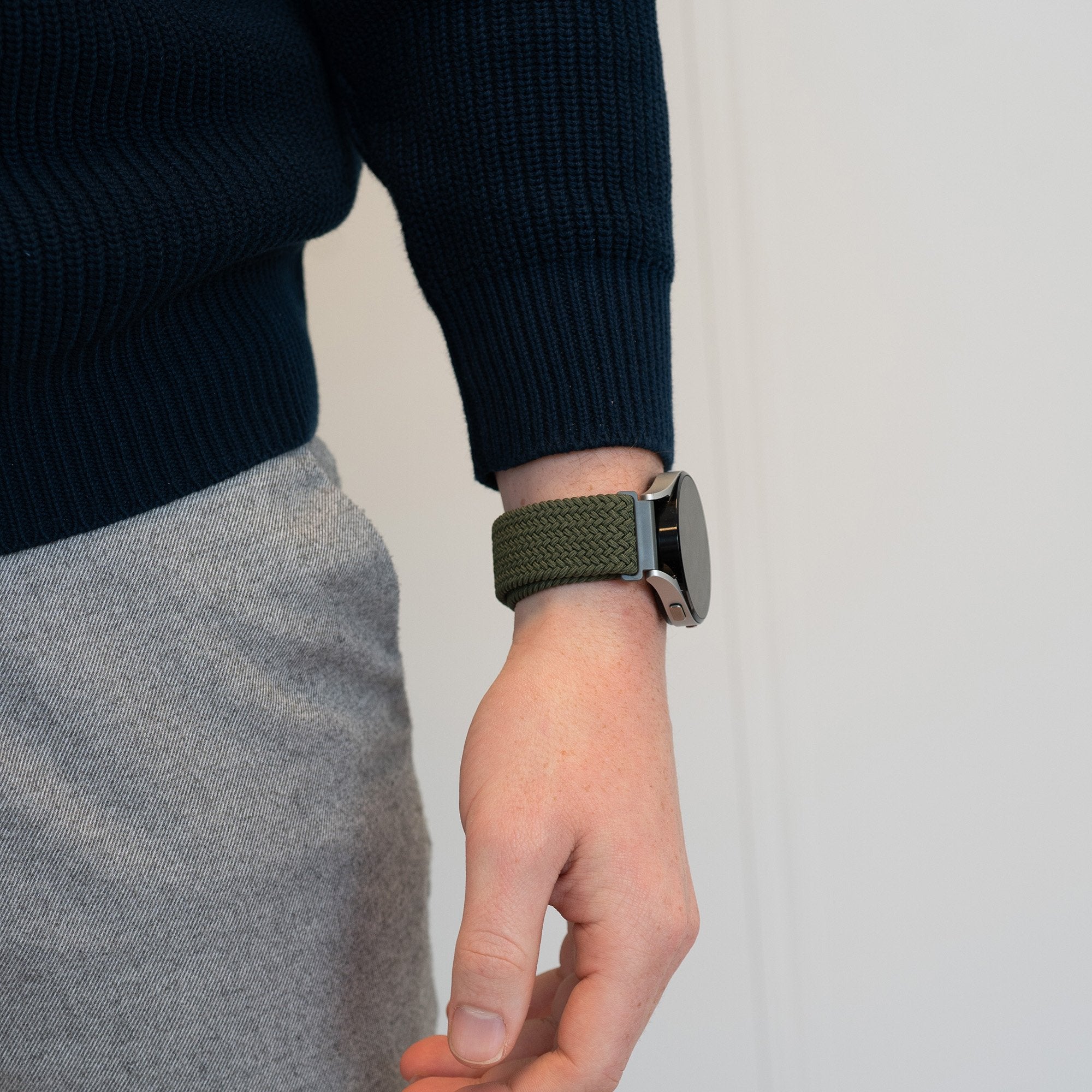 Bandz Bracelet nylon tressé Garmin Approach S42 (vert olive)