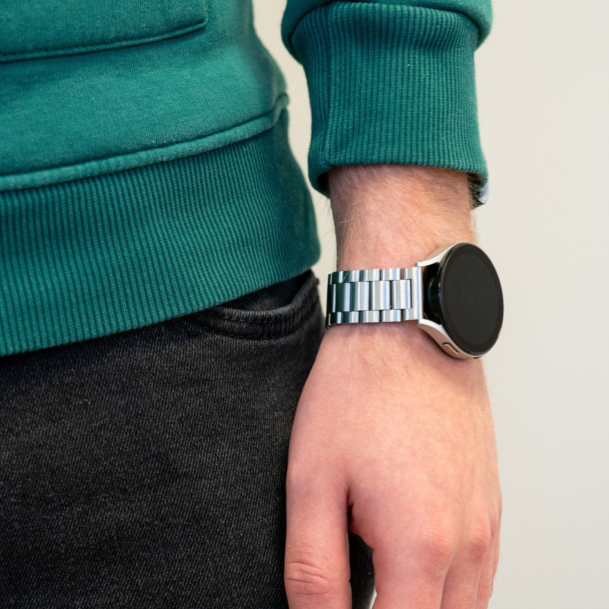 Bandz Bracelet acier 'Classic' Garmin Vivomove Luxe (argent)