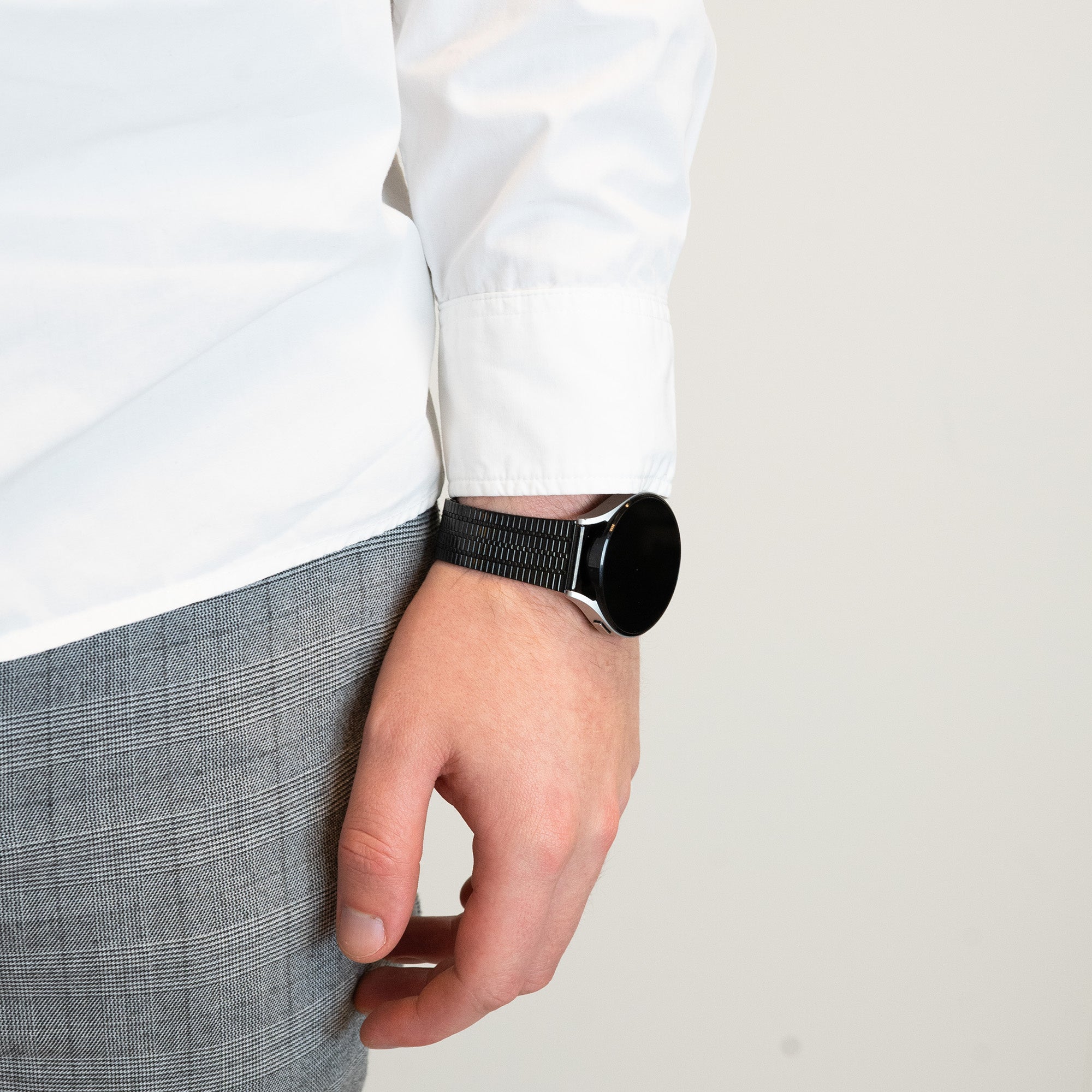 Bandz Amazfit Balance 2 Adjustable Steel Strap (Black)