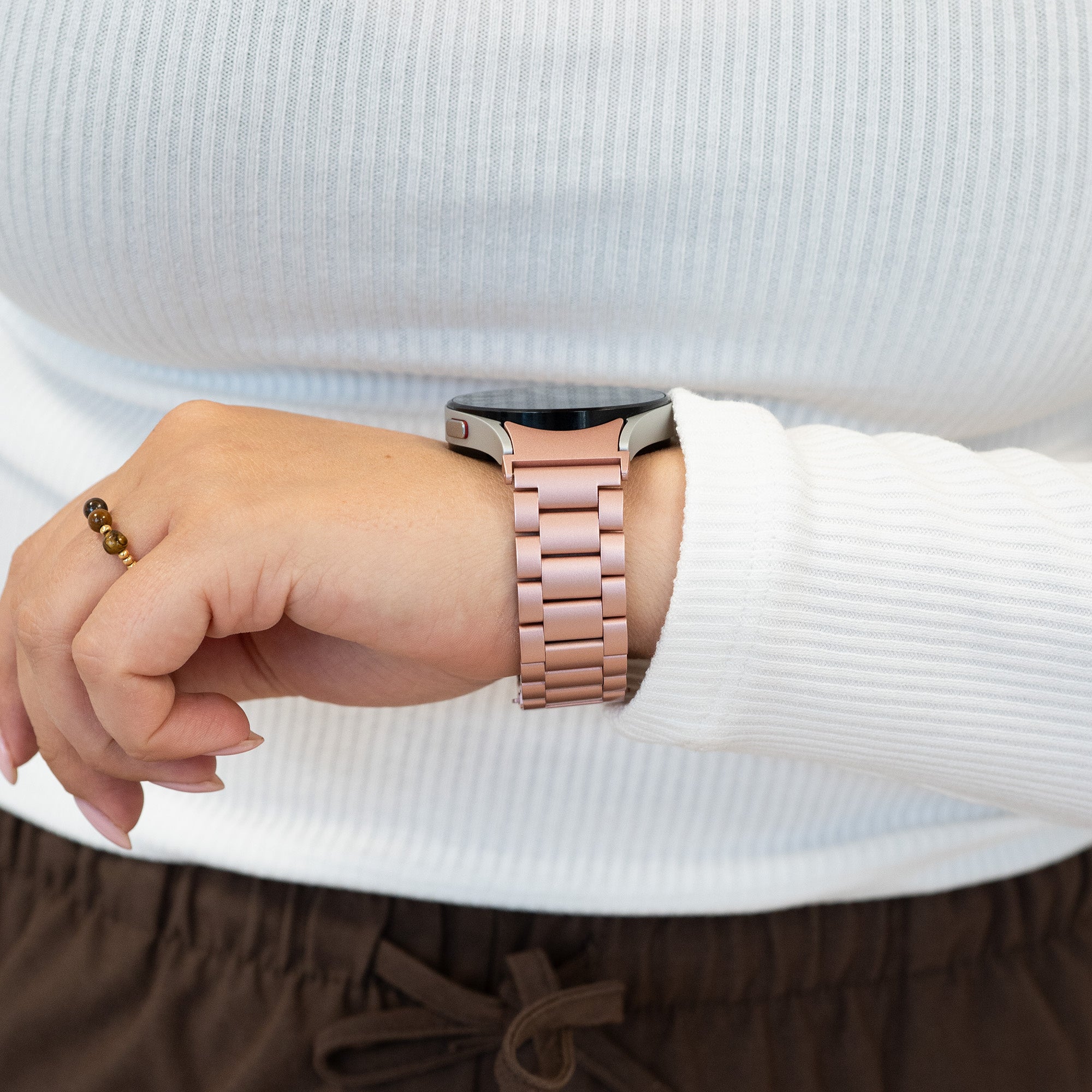 Bandz Samsung Galaxy Watch 4 Classic 46mm Steel Strap 'Classic' (Pink)