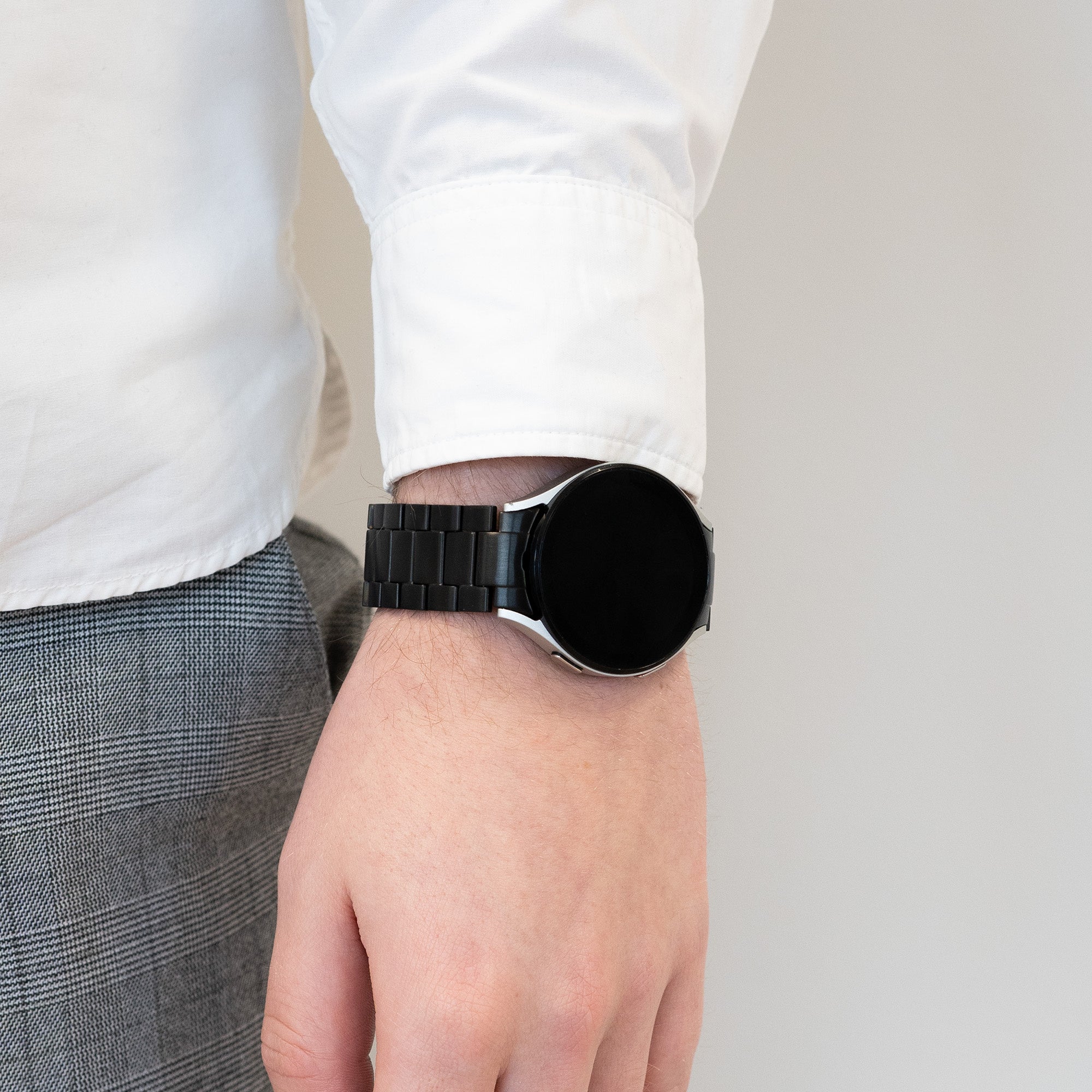 Bandz Bracelet à maillons titane Samsung Galaxy Watch 4 40mm (noir)