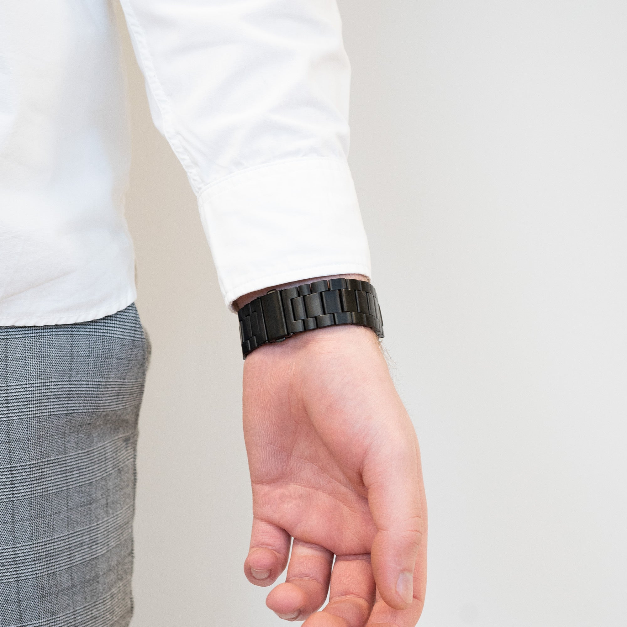 Bandz Bracelet à maillons titane Samsung Galaxy Watch 4 40mm (noir)