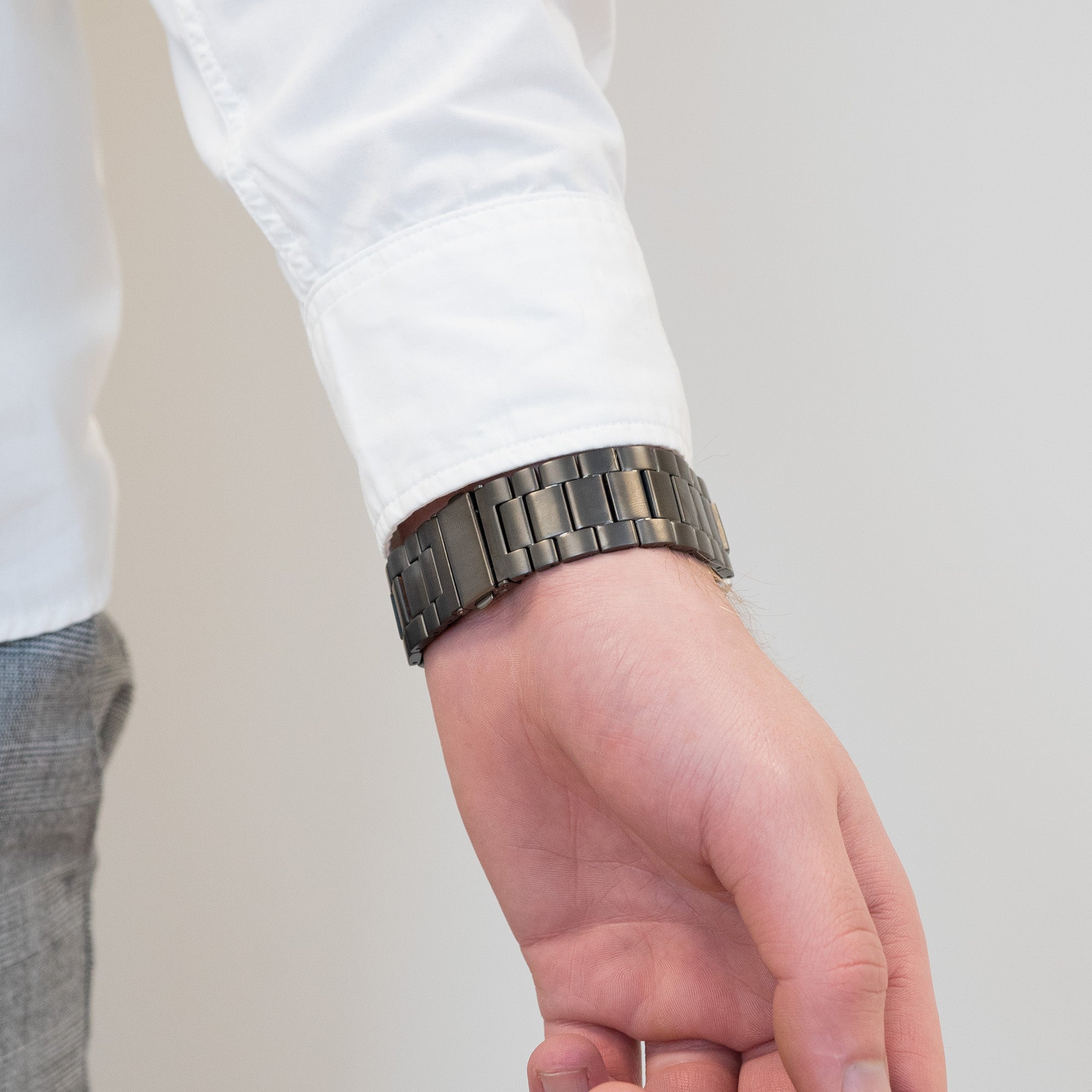 Bandz Bracelet à maillons titane Samsung Galaxy Watch 4 40mm (graphite)