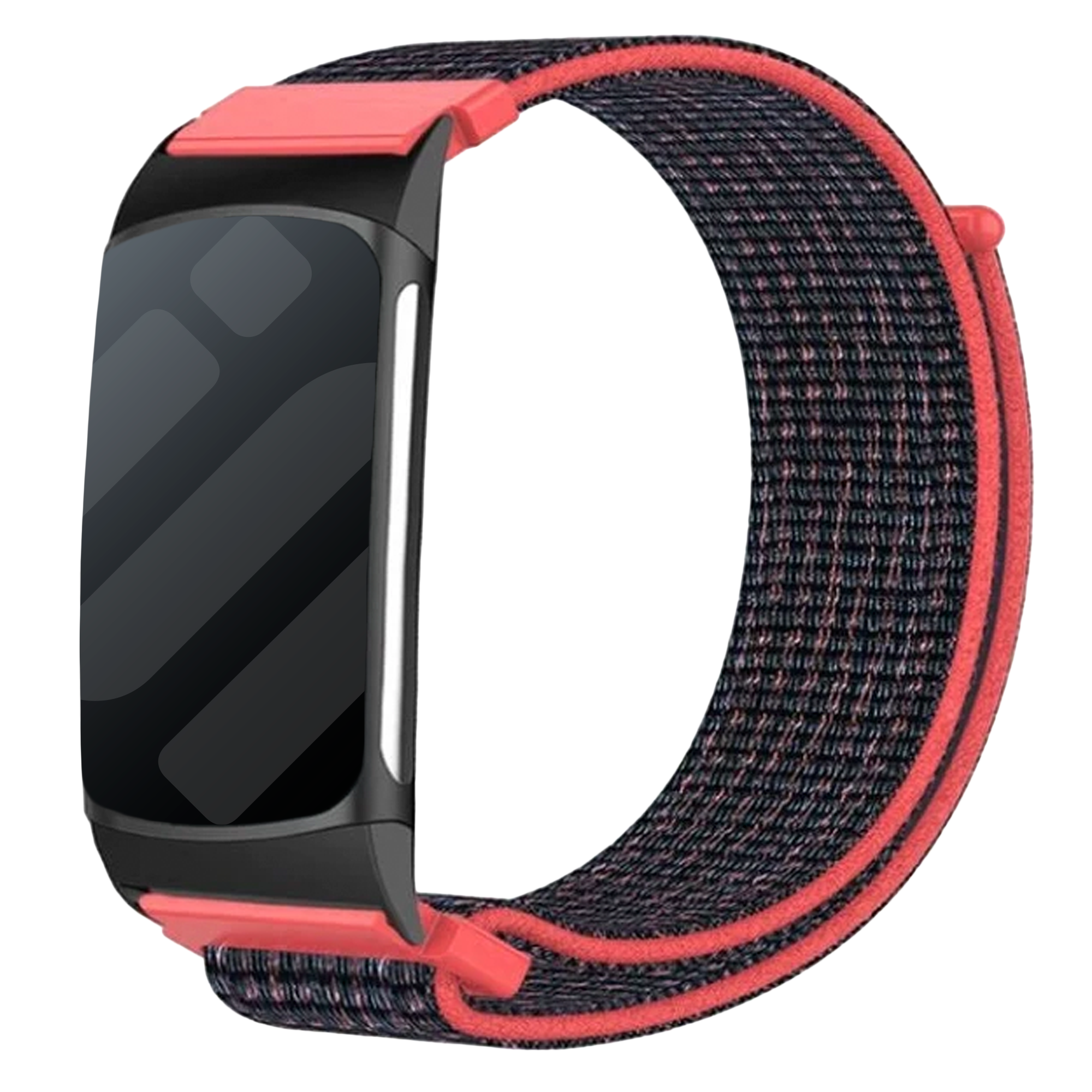 Bracelet nylon Fitbit Charge 5 (rouge/noir)