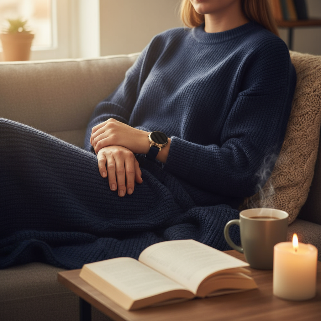 Bracelet silicone luxe Garmin Lily 2 (bleu foncé)