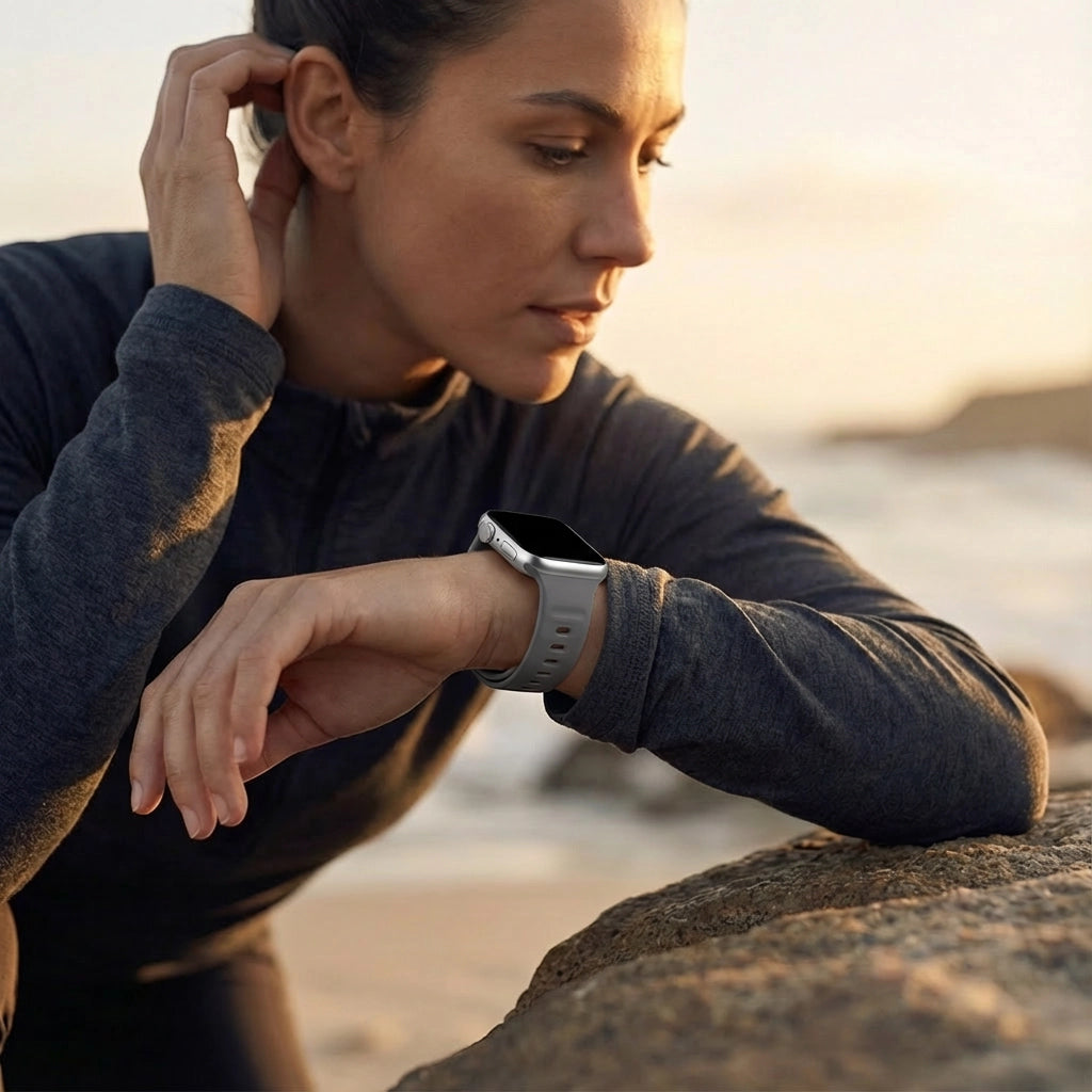 Bandz Bracelet silicone 'Outdoor' Apple Watch (gris foncé)