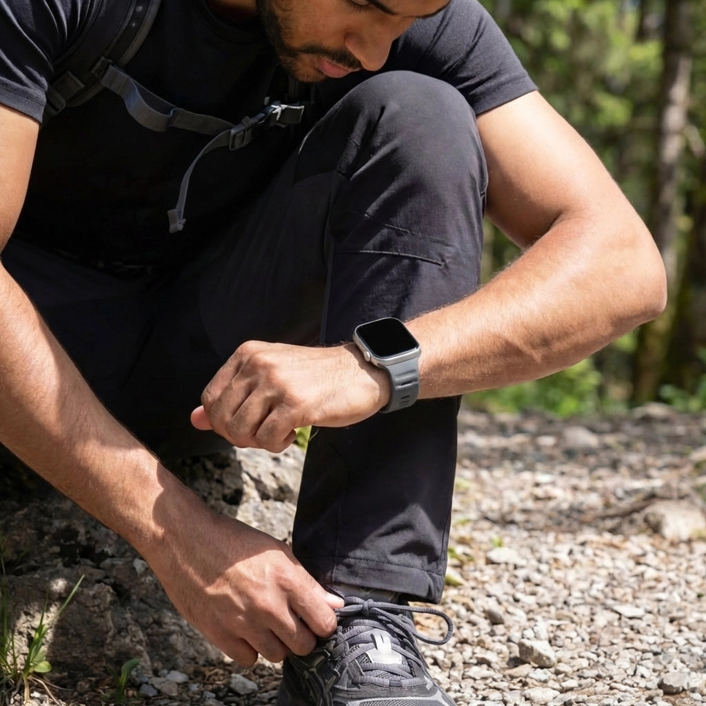 Bandz Bracelet silicone 'Outdoor' Apple Watch (gris foncé)