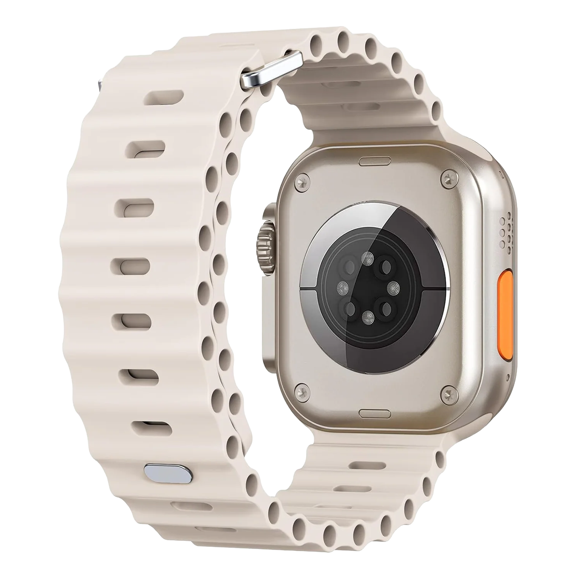 Apple Watch Ocean Strap with Snap Closure (Starlight)