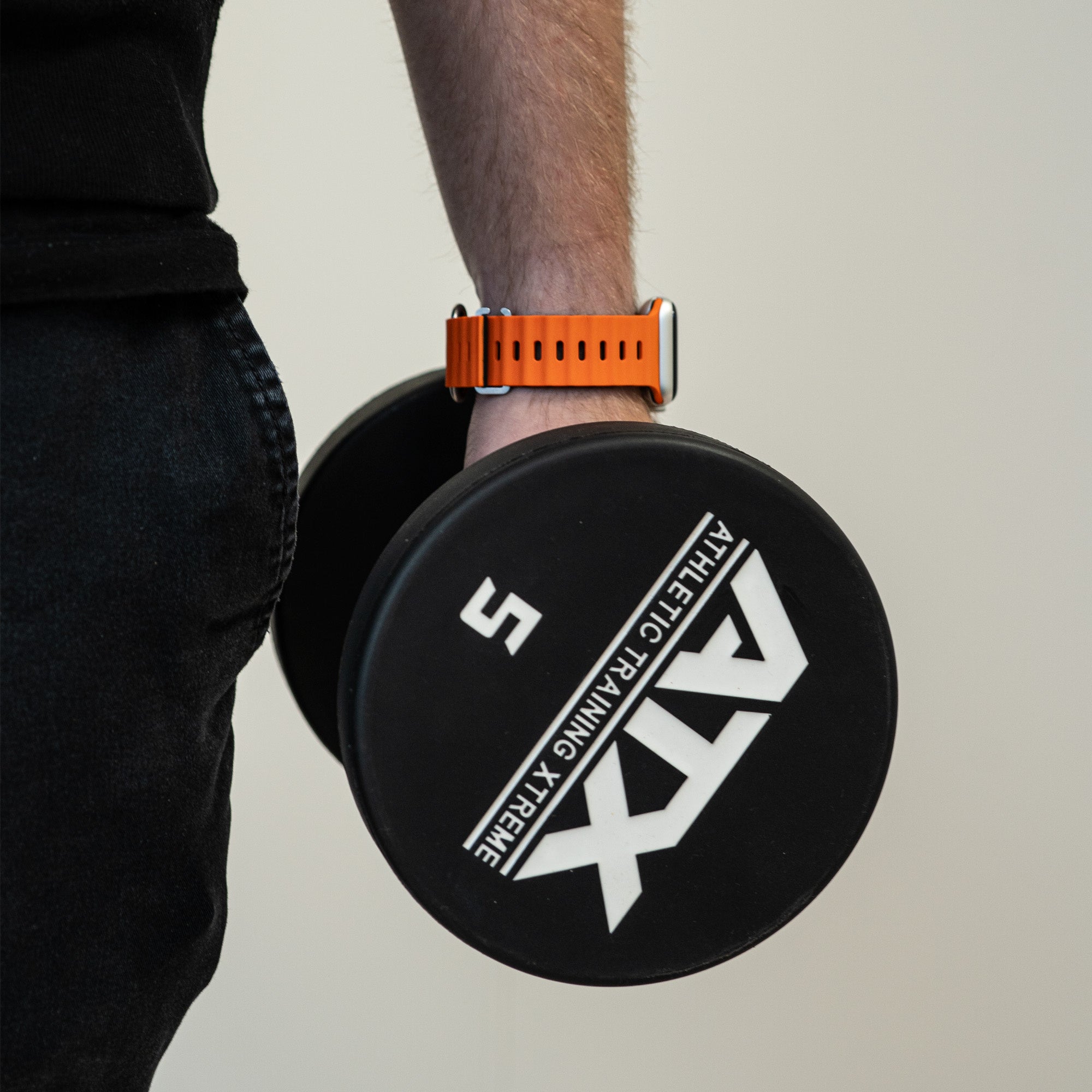 Bracelet Ocean Apple Watch avec fermeture à pression (orange/noir)