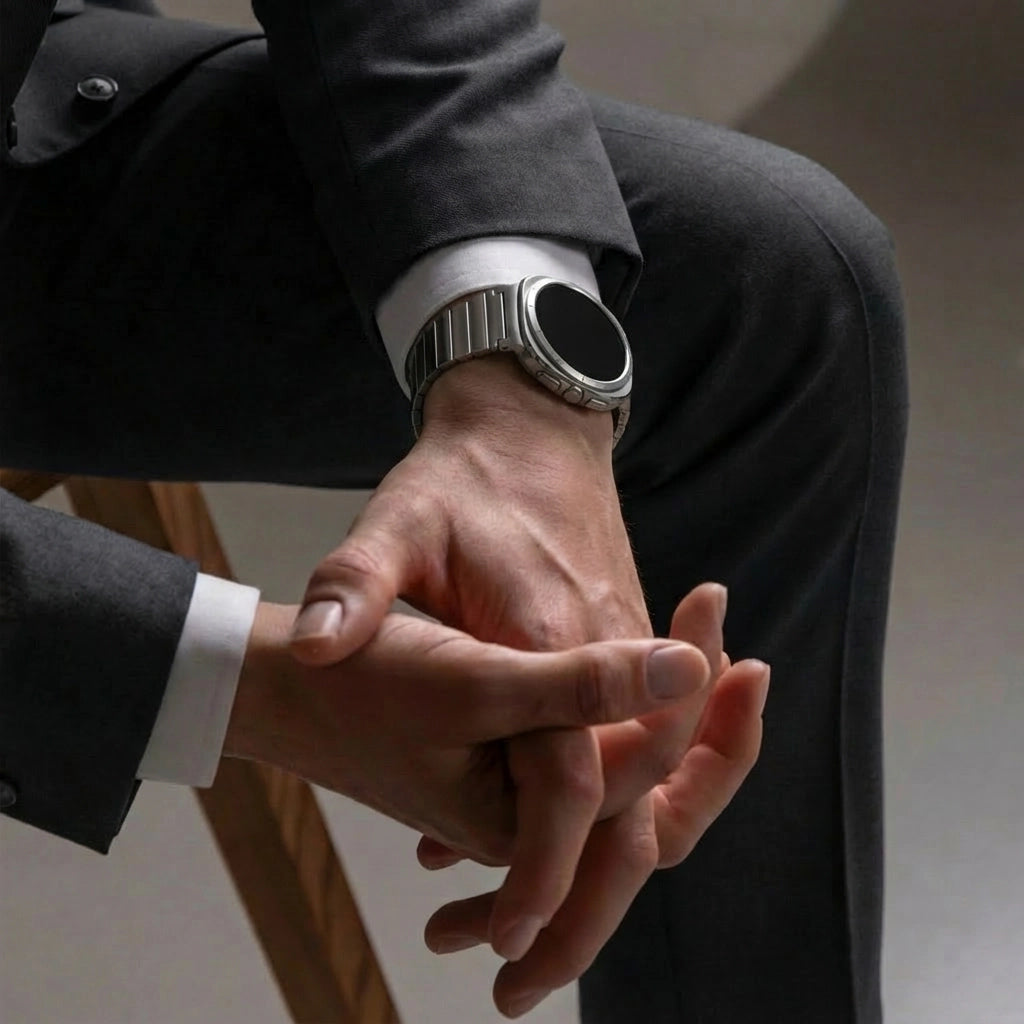 Bandz Bracelet titane Samsung Galaxy Watch Ultra 'One Bead' (titane gris)