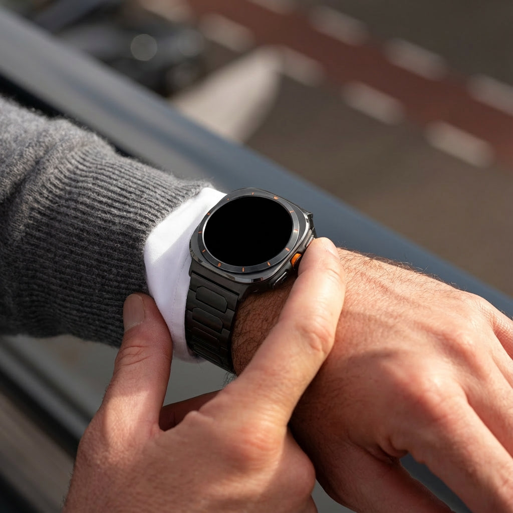 Bandz Bracelet titane Samsung Galaxy Watch Ultra 'Deluxe' (noir)