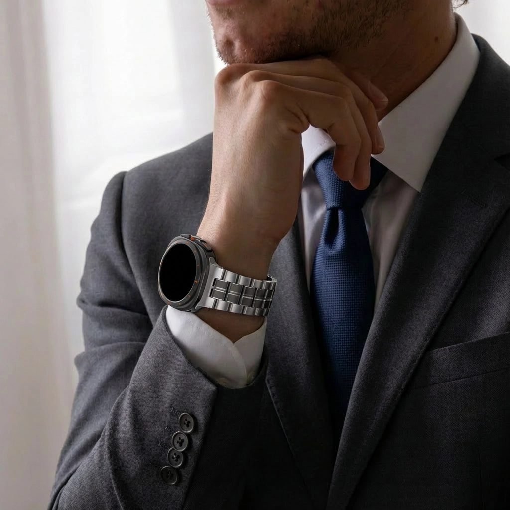 Samsung Galaxy Watch Ultra 'Square' Titanium Strap (Silver)