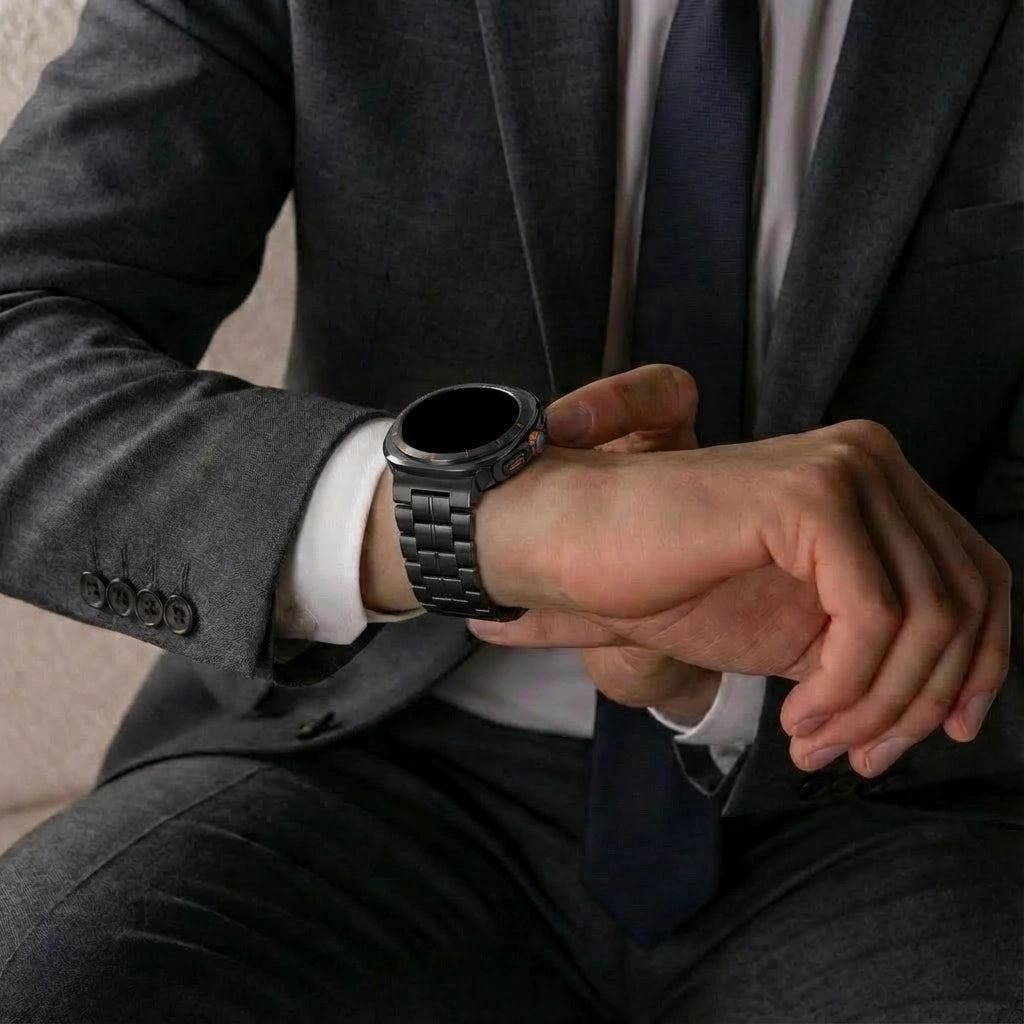 Samsung Galaxy Watch Ultra 'Square' Titanium Strap (Black)