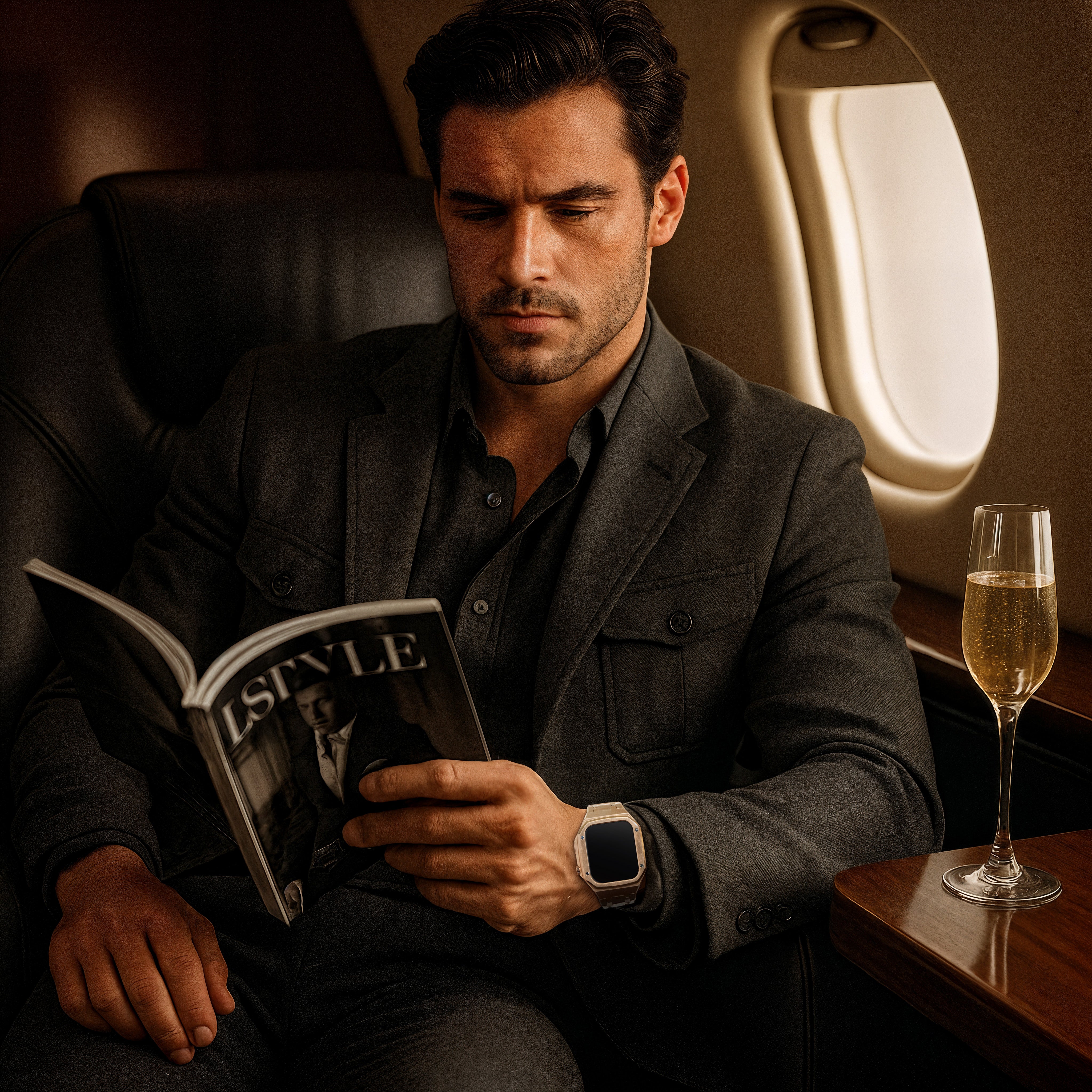 Reqior Apple Watch 45mm Case with Steel Strap (Rose Gold)