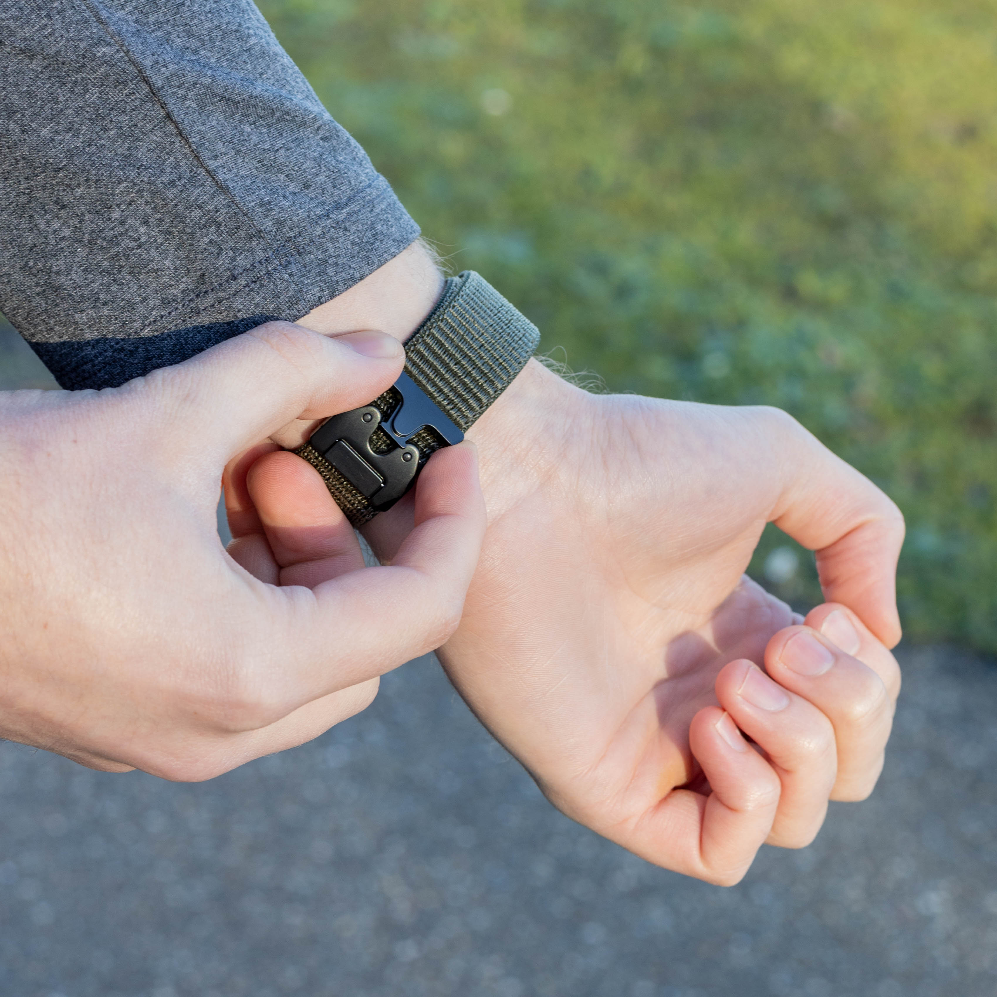 Bandz Bracelet nylon 'Classique' avec P-buckle Apple Watch (vert armée)