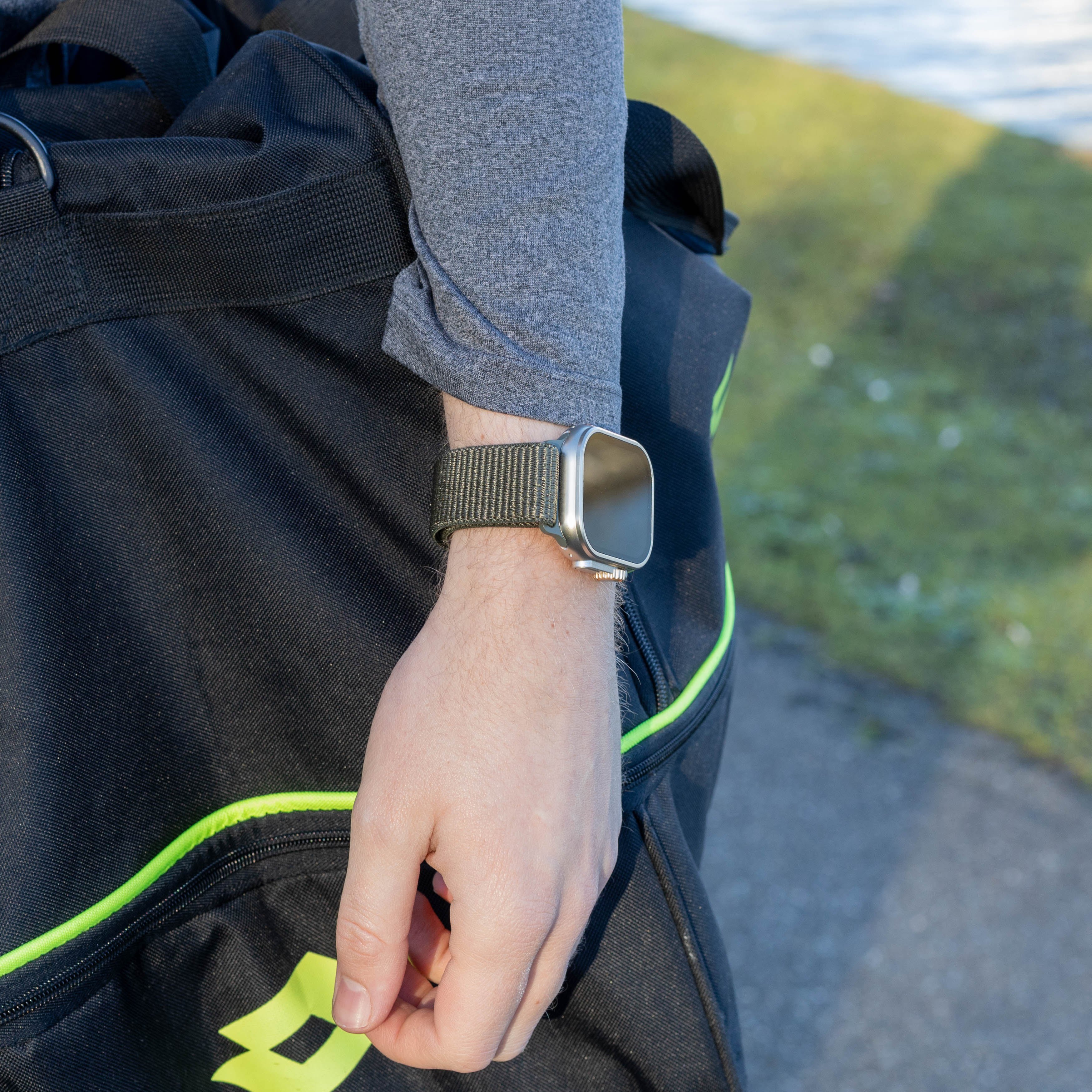Bandz Bracelet nylon 'Classique' avec P-buckle Apple Watch (vert armée)