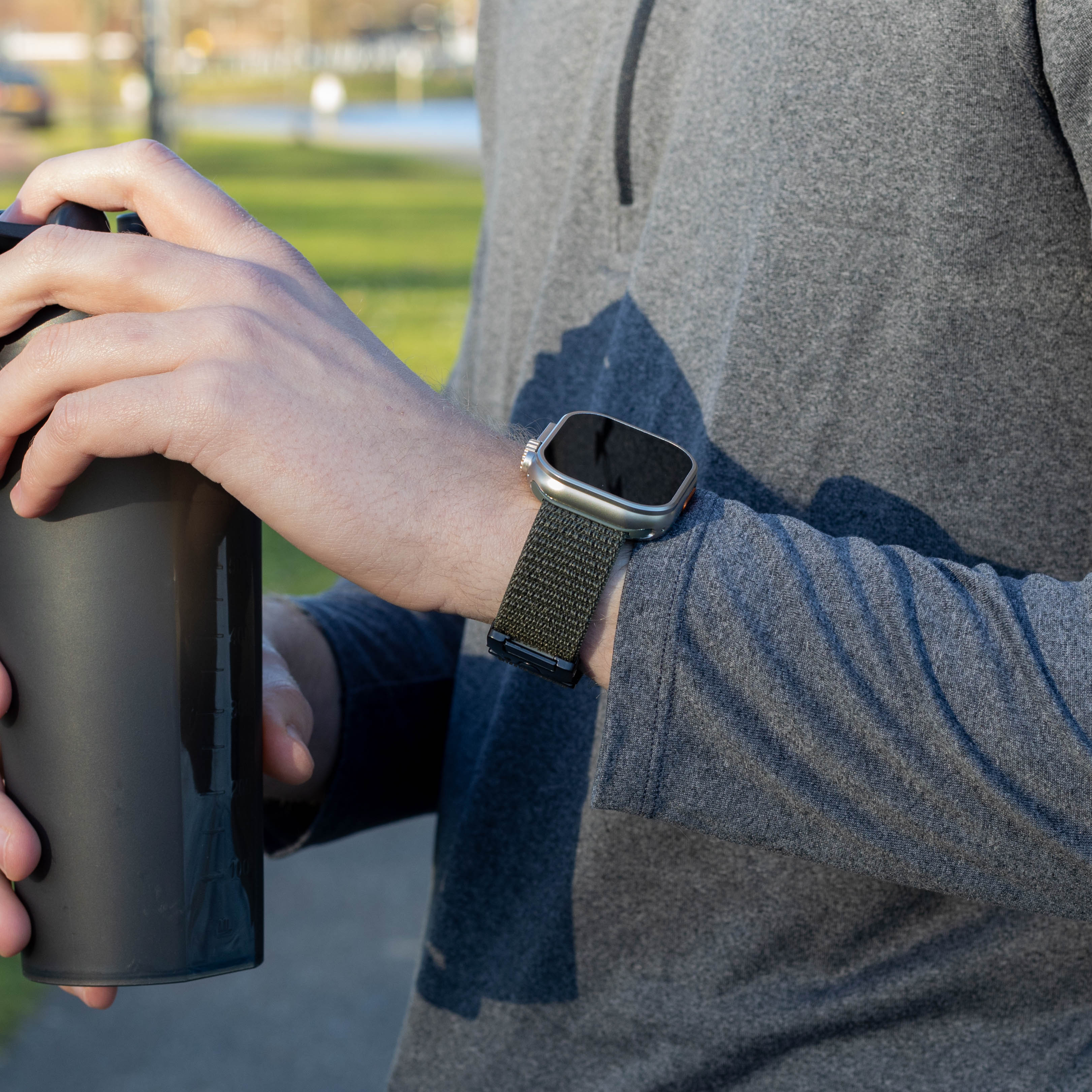 Bandz Bracelet nylon 'Classique' avec P-buckle Apple Watch (vert armée)