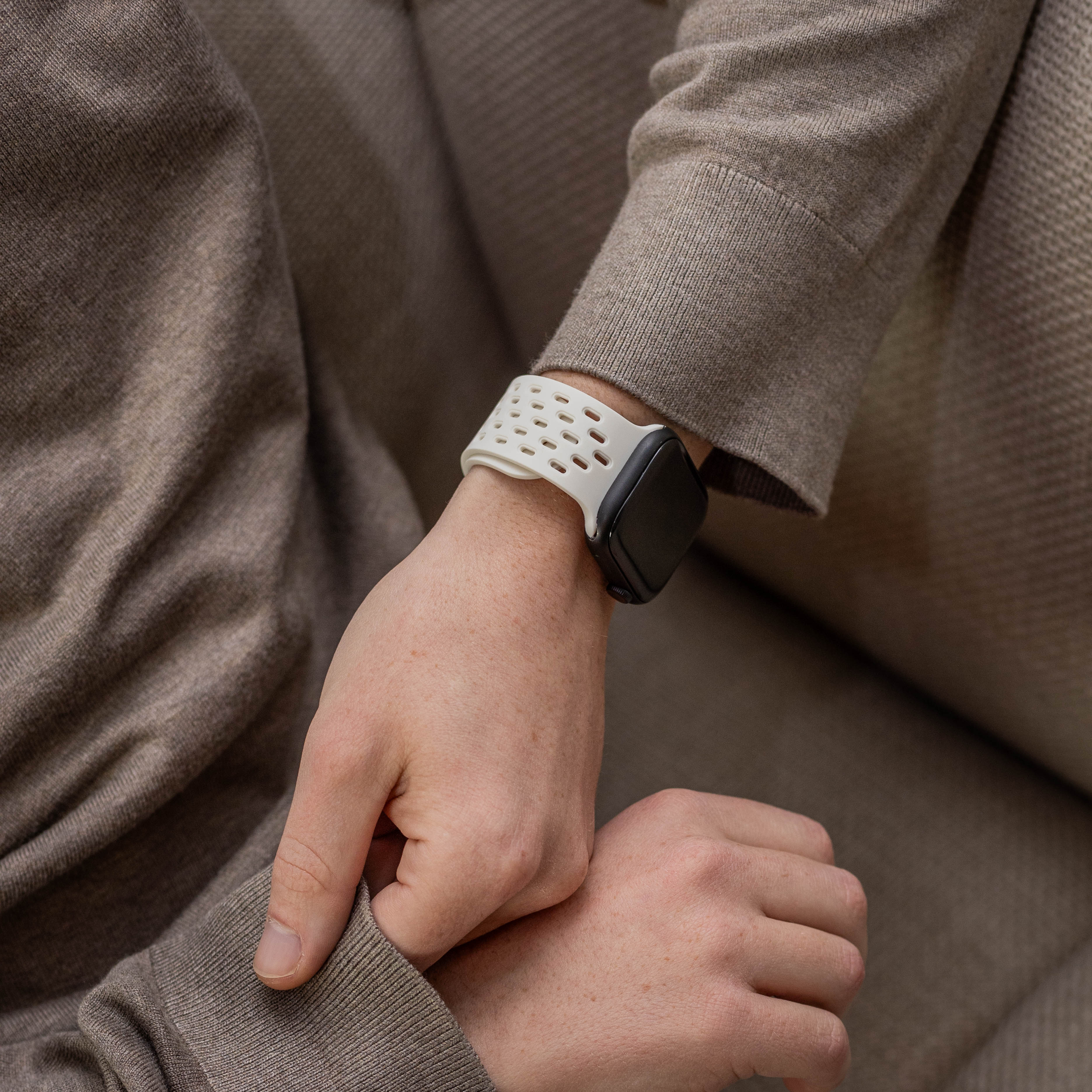 Bracelet silicone air avec P-buckle pour Apple Watch (blanc)