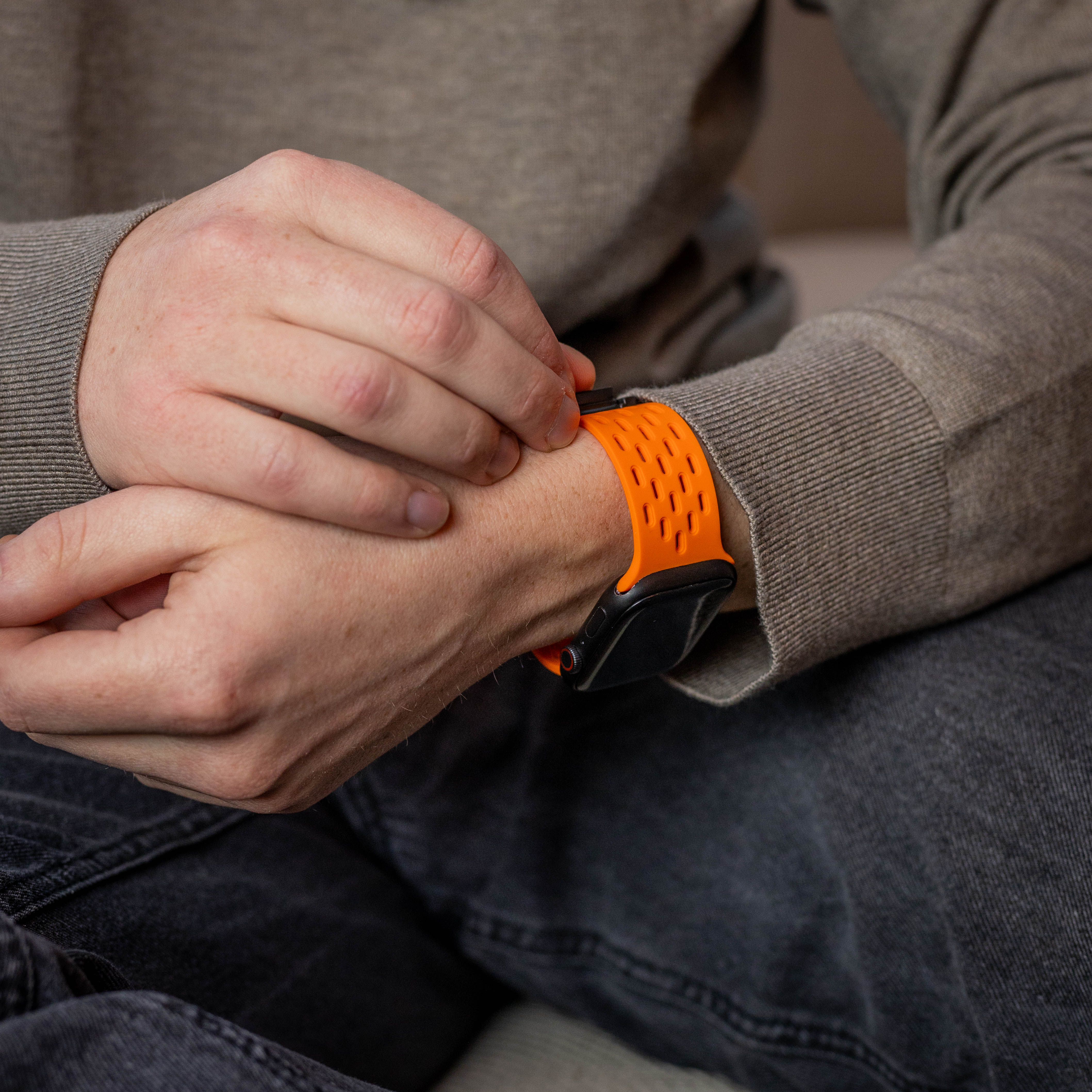 Bracelet silicone air avec P-buckle pour Apple Watch (orange)