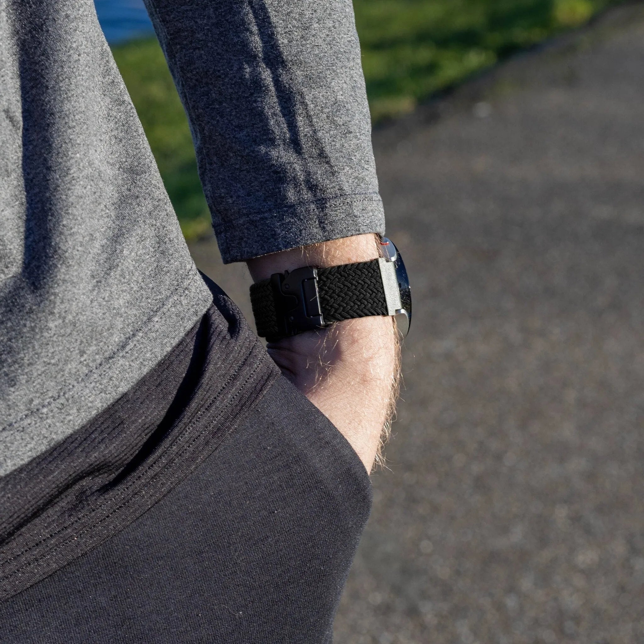 Bracelet tissé con P-boucle Oppo Watch X2 (noir)