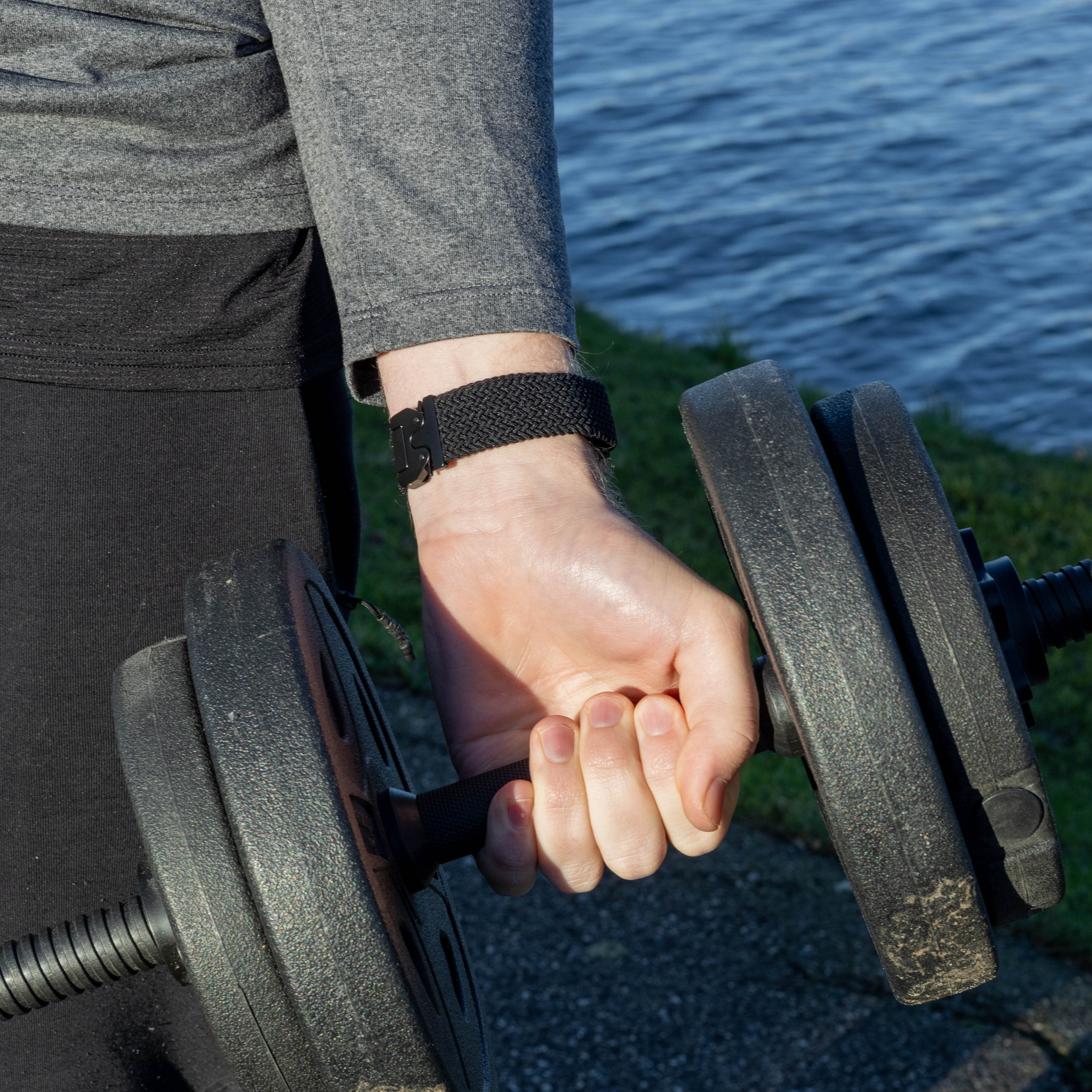 Bracelet tissé avec boucle Garmin Forerunner 265 (noir)