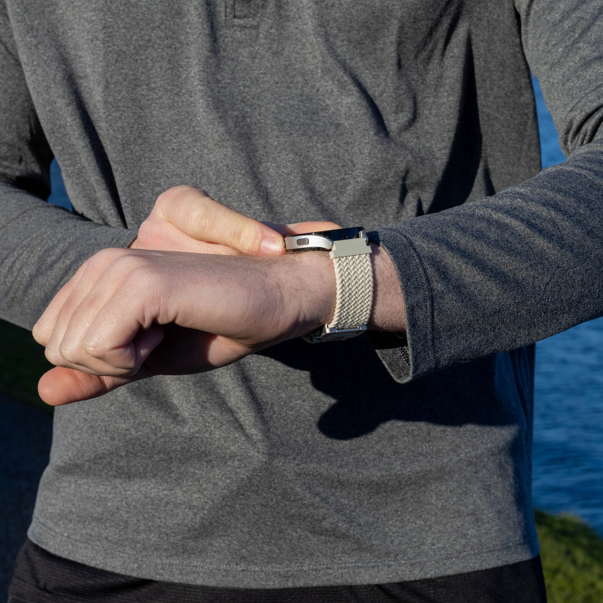 Bracelet tissé avec boucle Garmin Vivomove 3 (lumière stellaire)