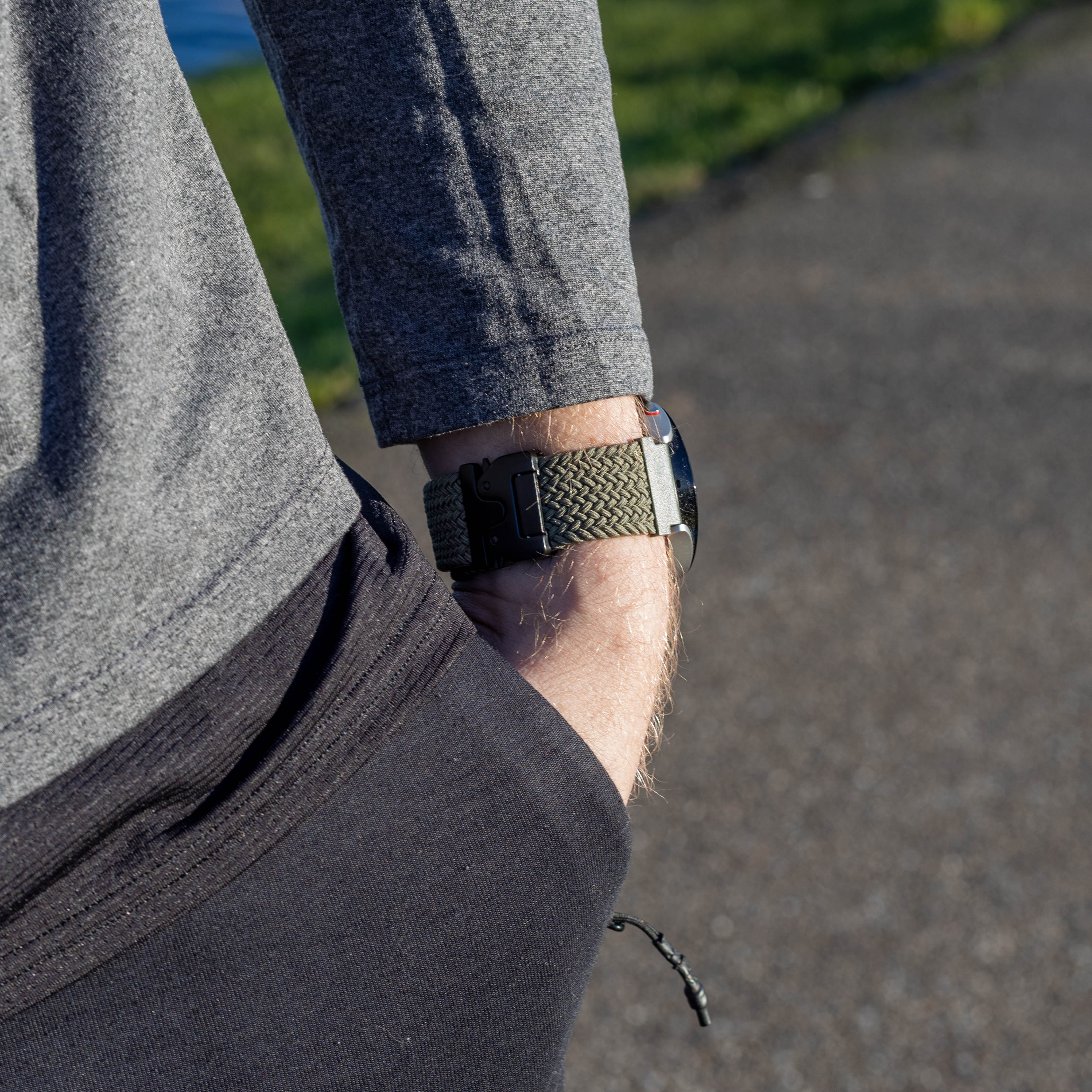 Bracelet tissé avec boucle Garmin Venu 3 (vert)