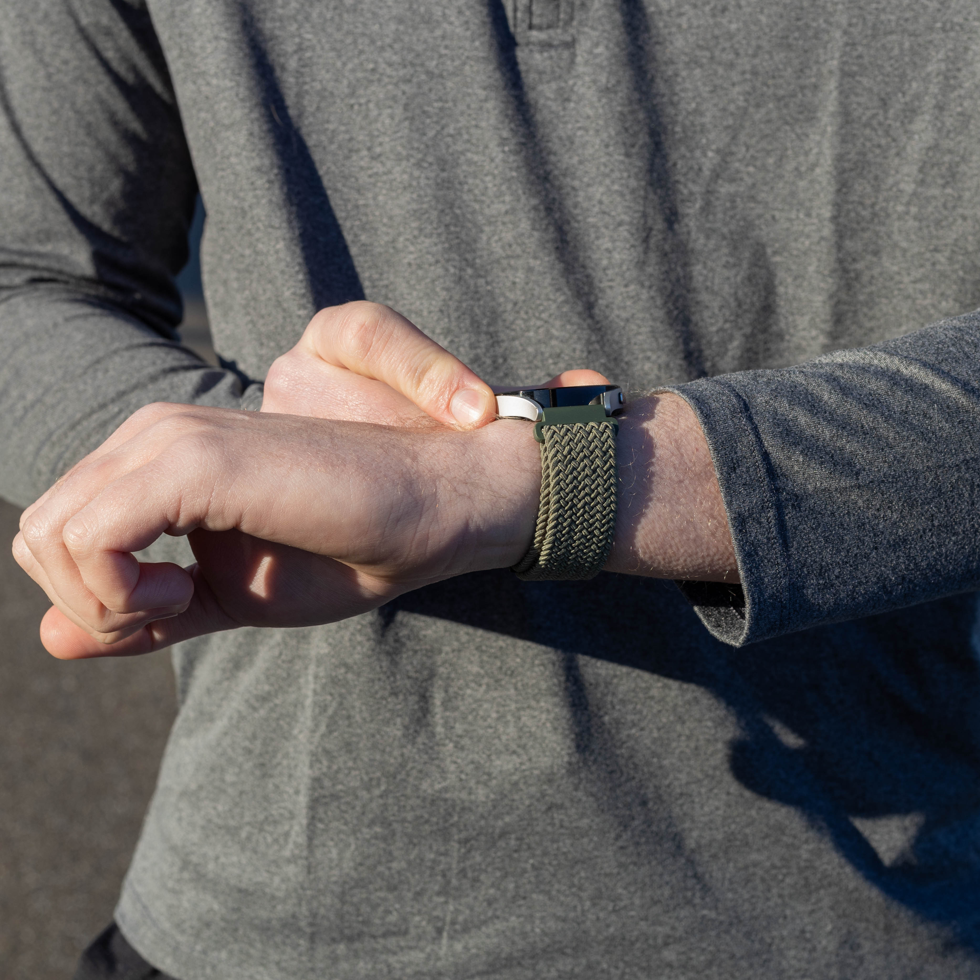 Bracelet tissé avec boucle Garmin Vivoactive 3 (vert)