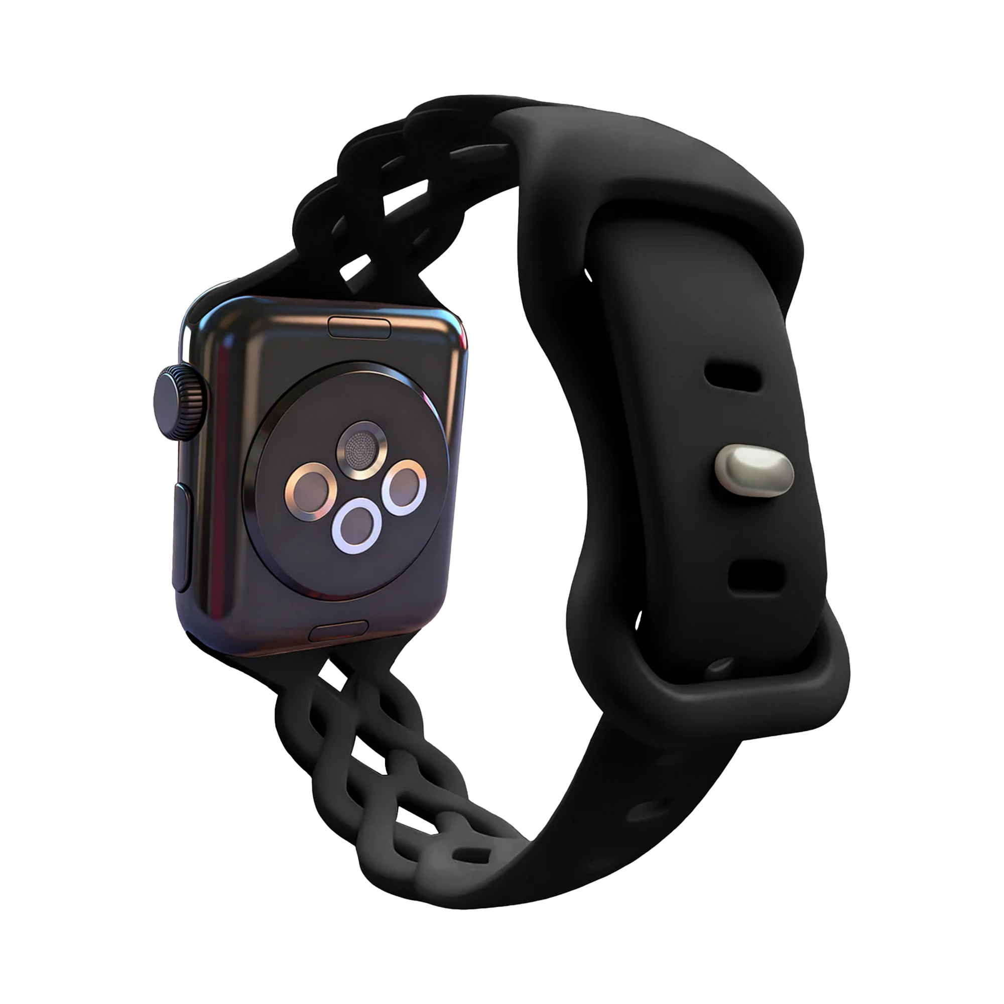 Bandz Bracelet silicone tissé Apple Watch (noir)
