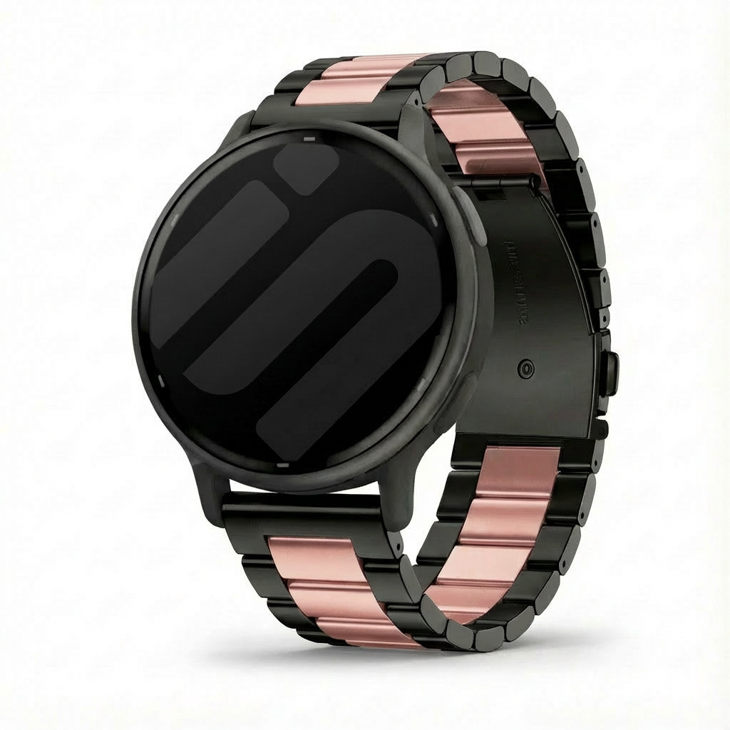 Bracelet acier Garmin Vivoactive 5 (noir/rose)