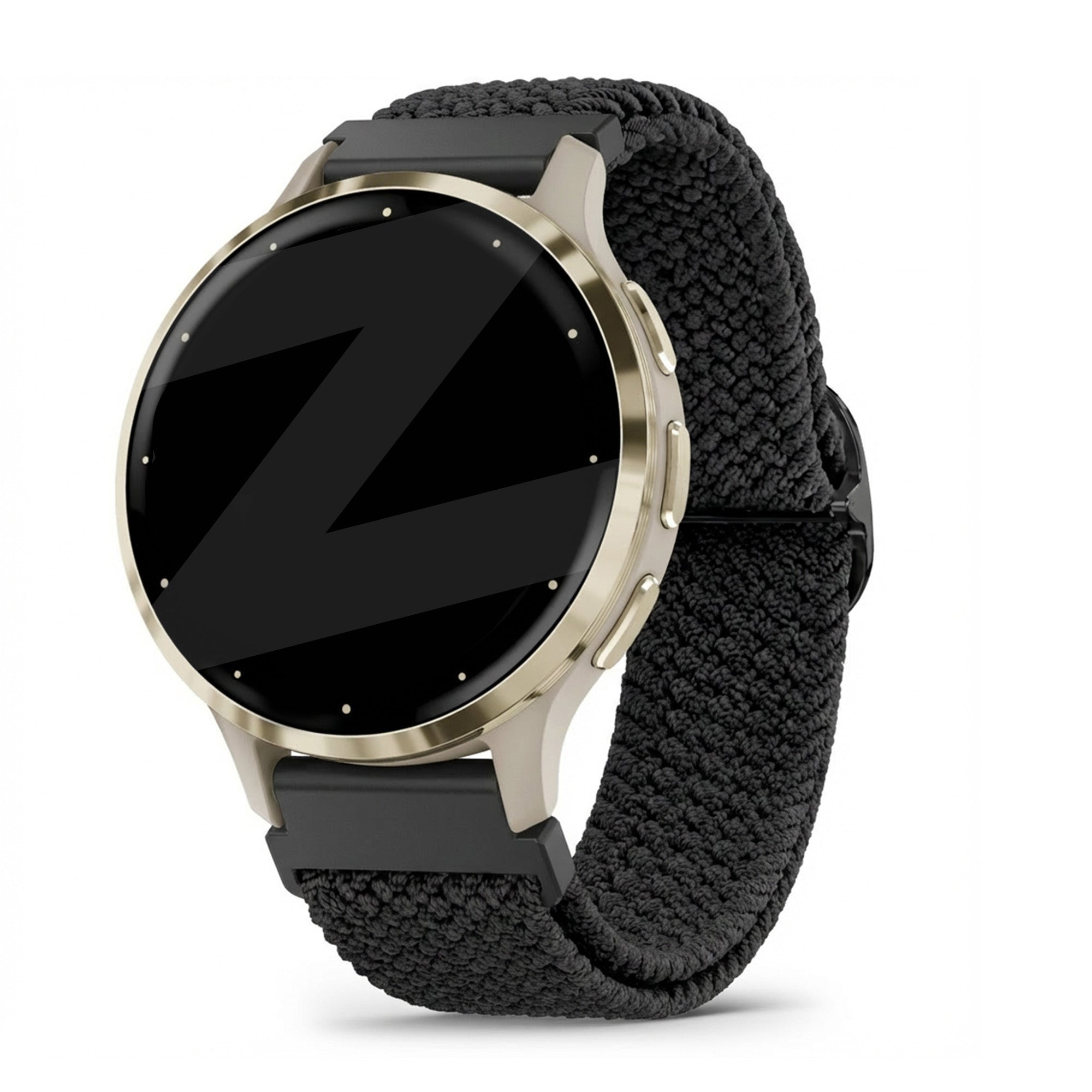 Bandz Bracelet tressé réglable Garmin Venu 3s (noir)