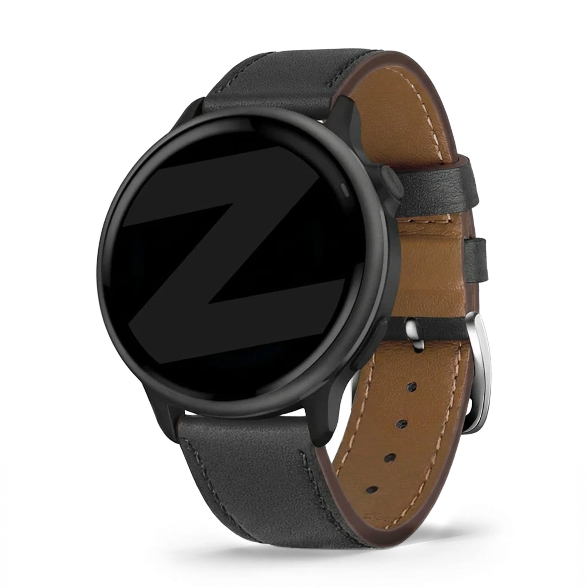 Bandz Bracelet cuir 'Deluxe' Garmin Vivoactive 6 (noir)